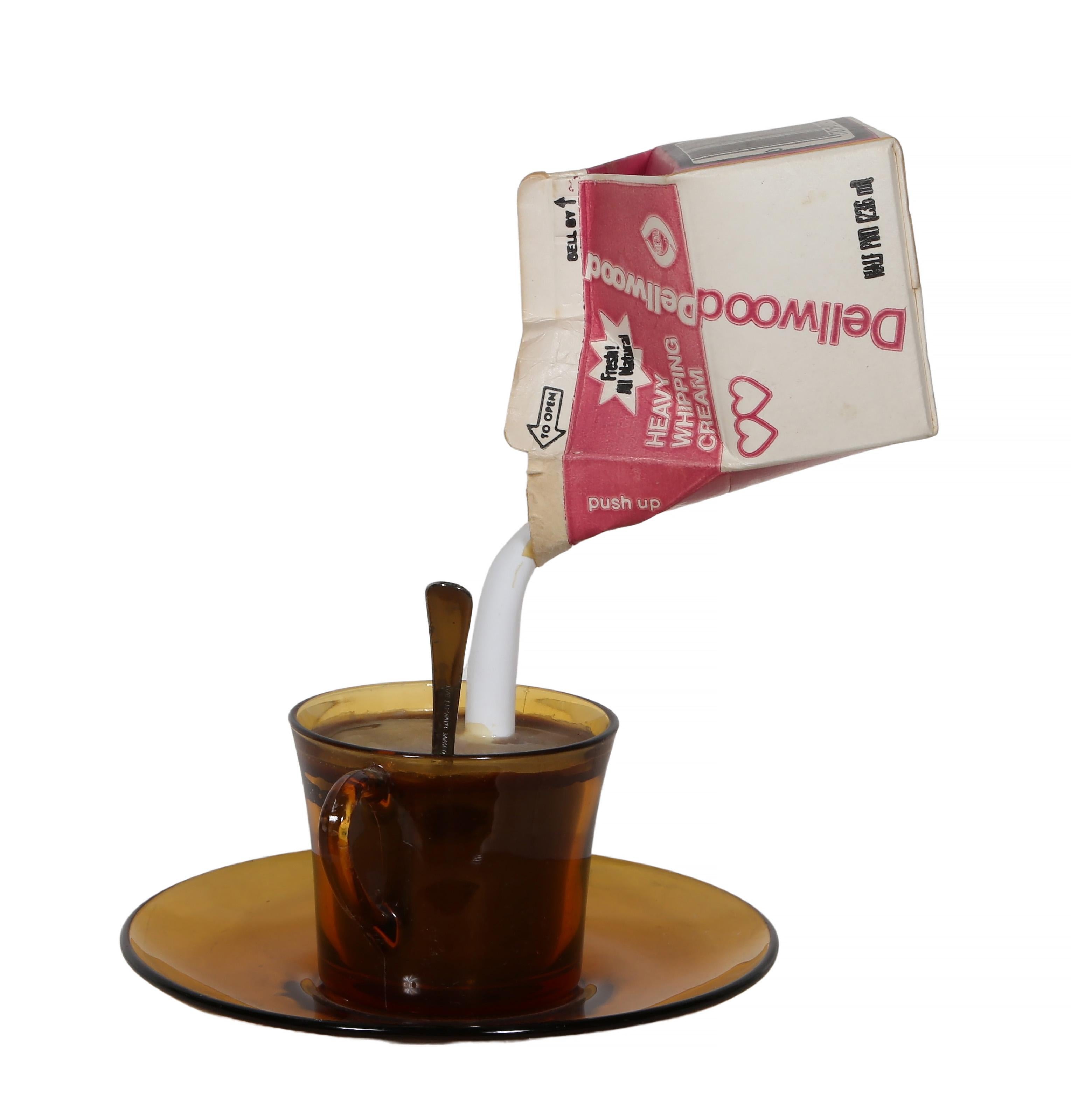 Coffee with Heavy Cream, Pop Art Resin and Glass Sculpture by Geoffrey Rose For Sale 2