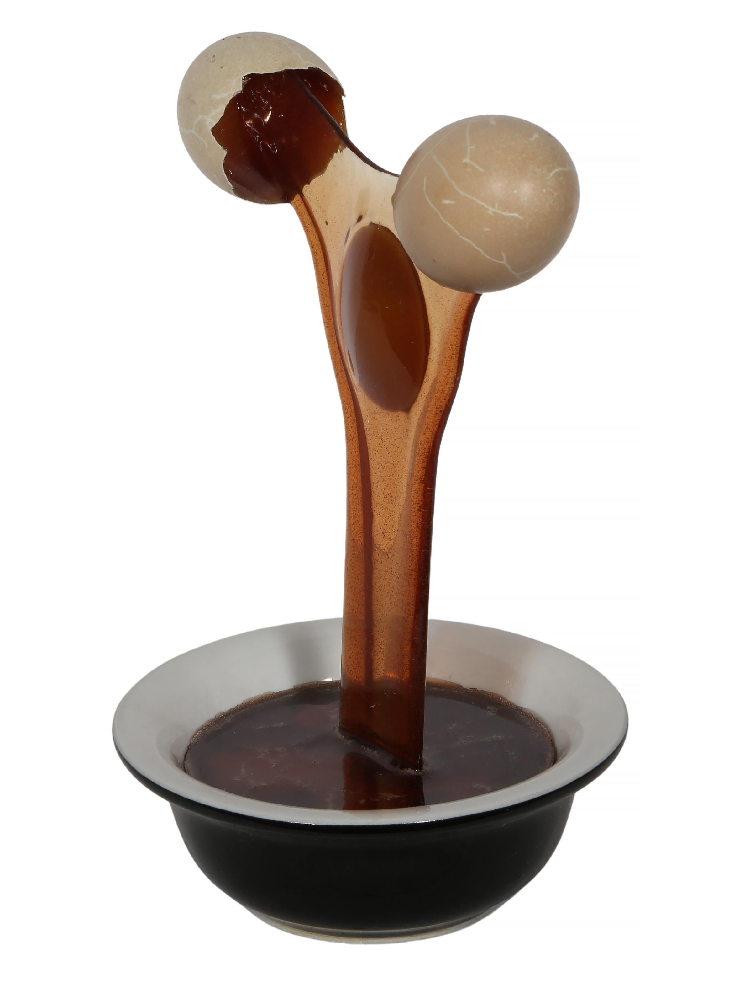 Cracked Egg, Pop Art Resin and Ceramic Sculpture by Geoffrey Rose For Sale 3