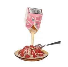 Lamponi e panna, scultura in resina Pop Art di Geoffrey Rose