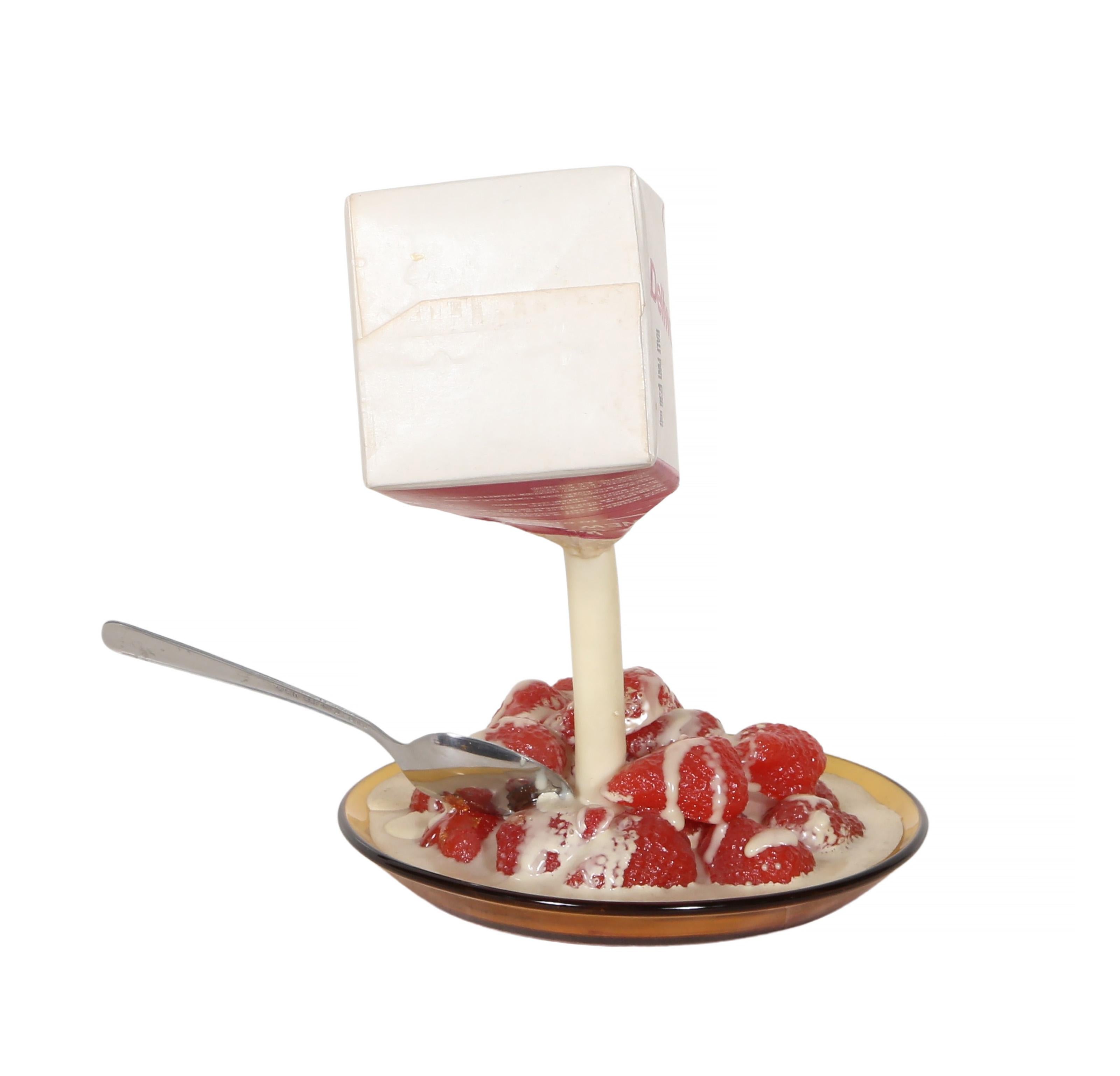 Raspberries and Cream, Pop Art Resin Sculpture by Geoffrey Rose For Sale 4