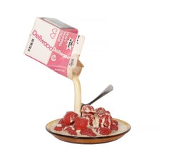 Raspberries and Cream, Pop Art Resin Sculpture by Geoffrey Rose