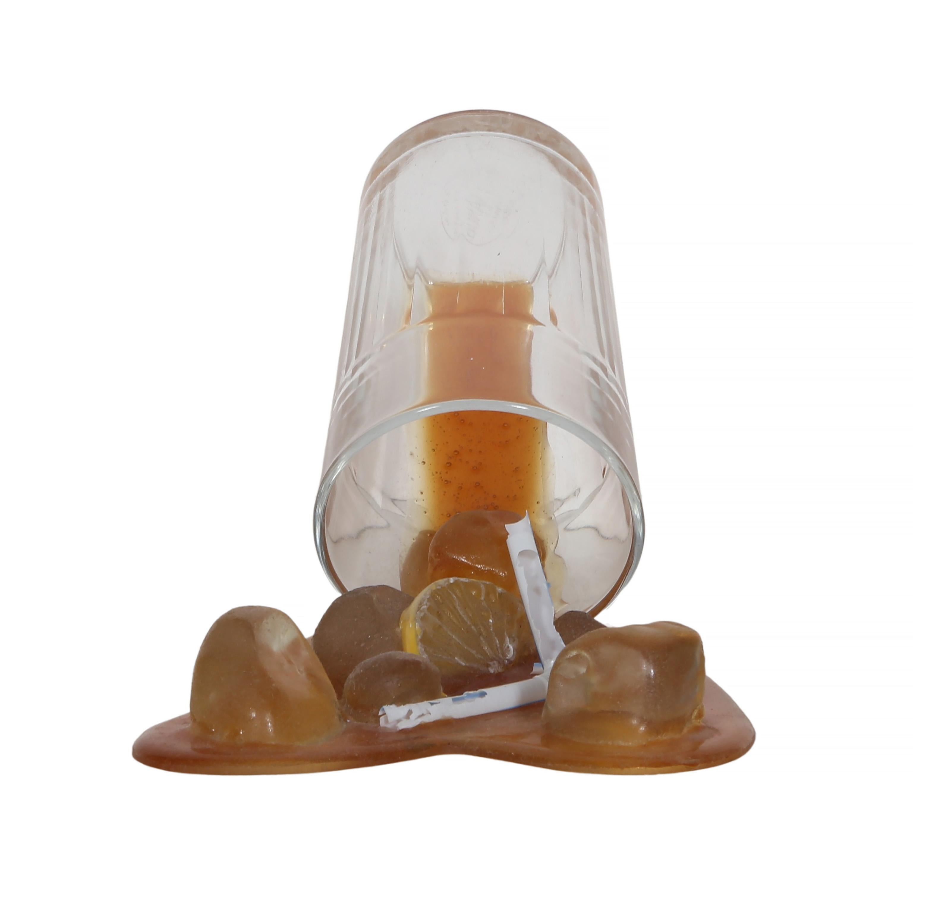 Spilt Iced Tea, Pop Art Resin and Glass Sculpture by Geoffrey Rose For Sale 1