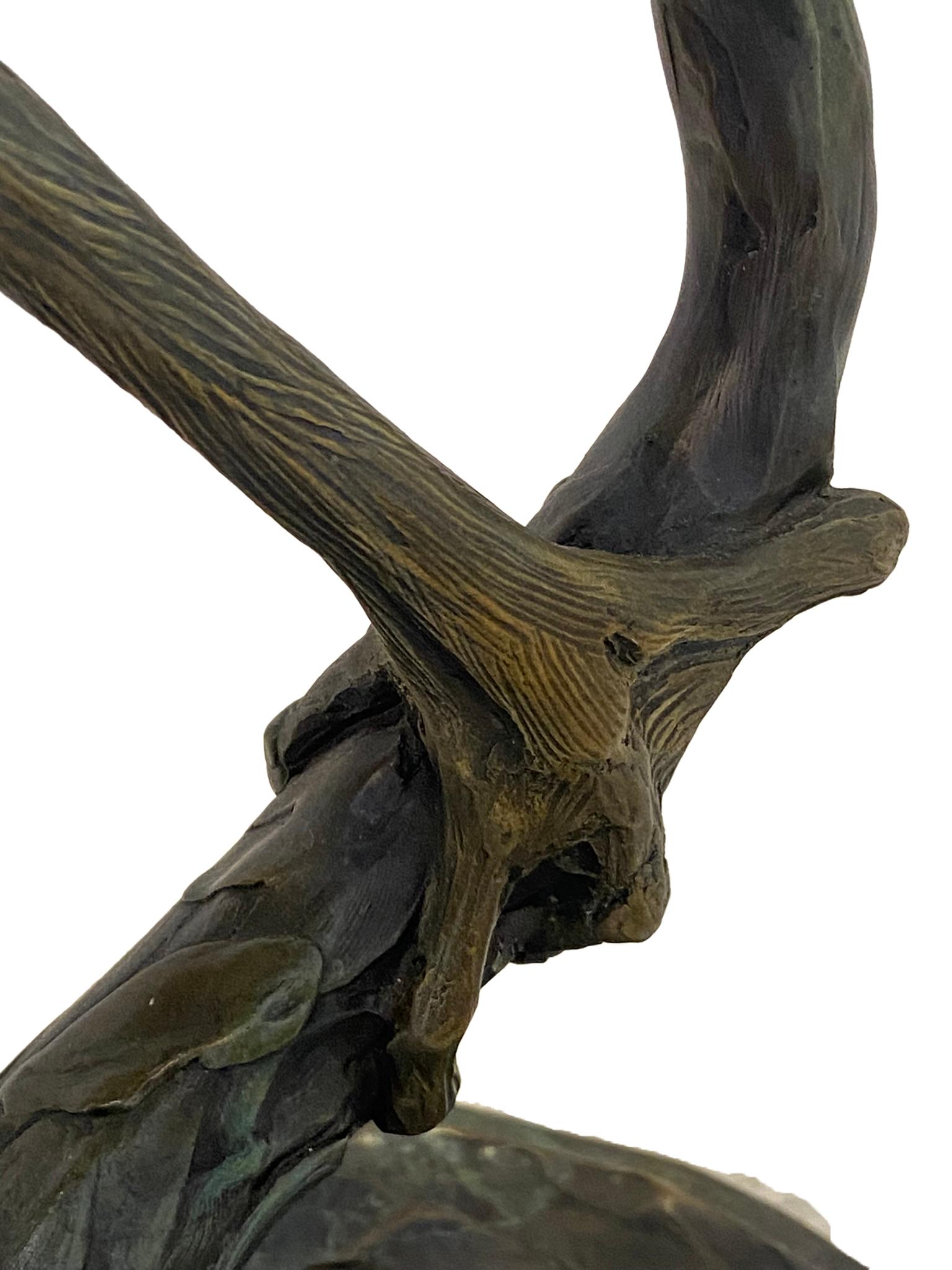 20th Century Geoffrey Smith Life Size Heron Bronze Sculpture