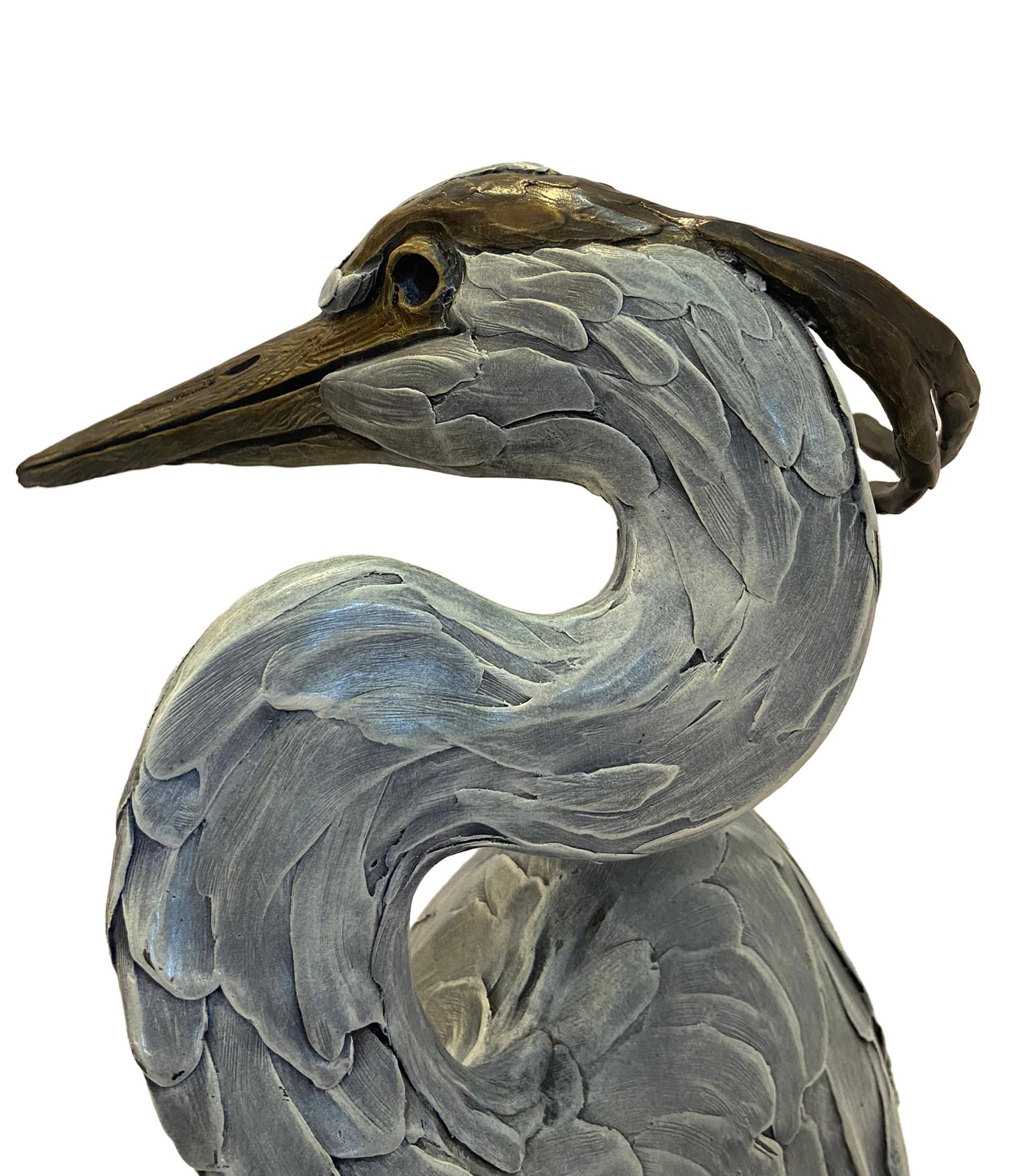 Geoffrey Smith Life Size Heron Bronze Sculpture 2