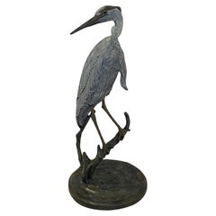 Geoffrey Smith Life Size Heron Bronze Sculpture
