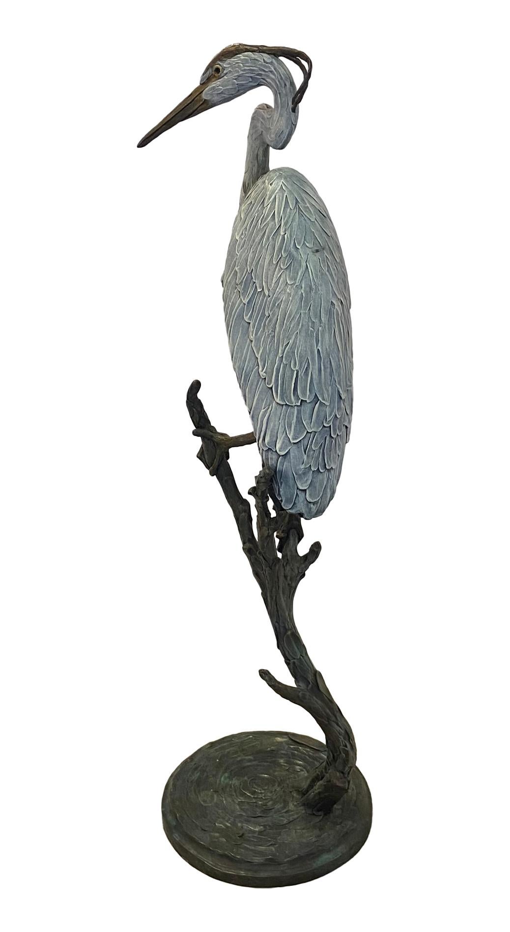 Geoffrey Smith Life Size Heron Large Bronze Sculpture 3
