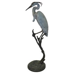 Geoffrey Smith Life Size Heron Large Bronze Sculpture