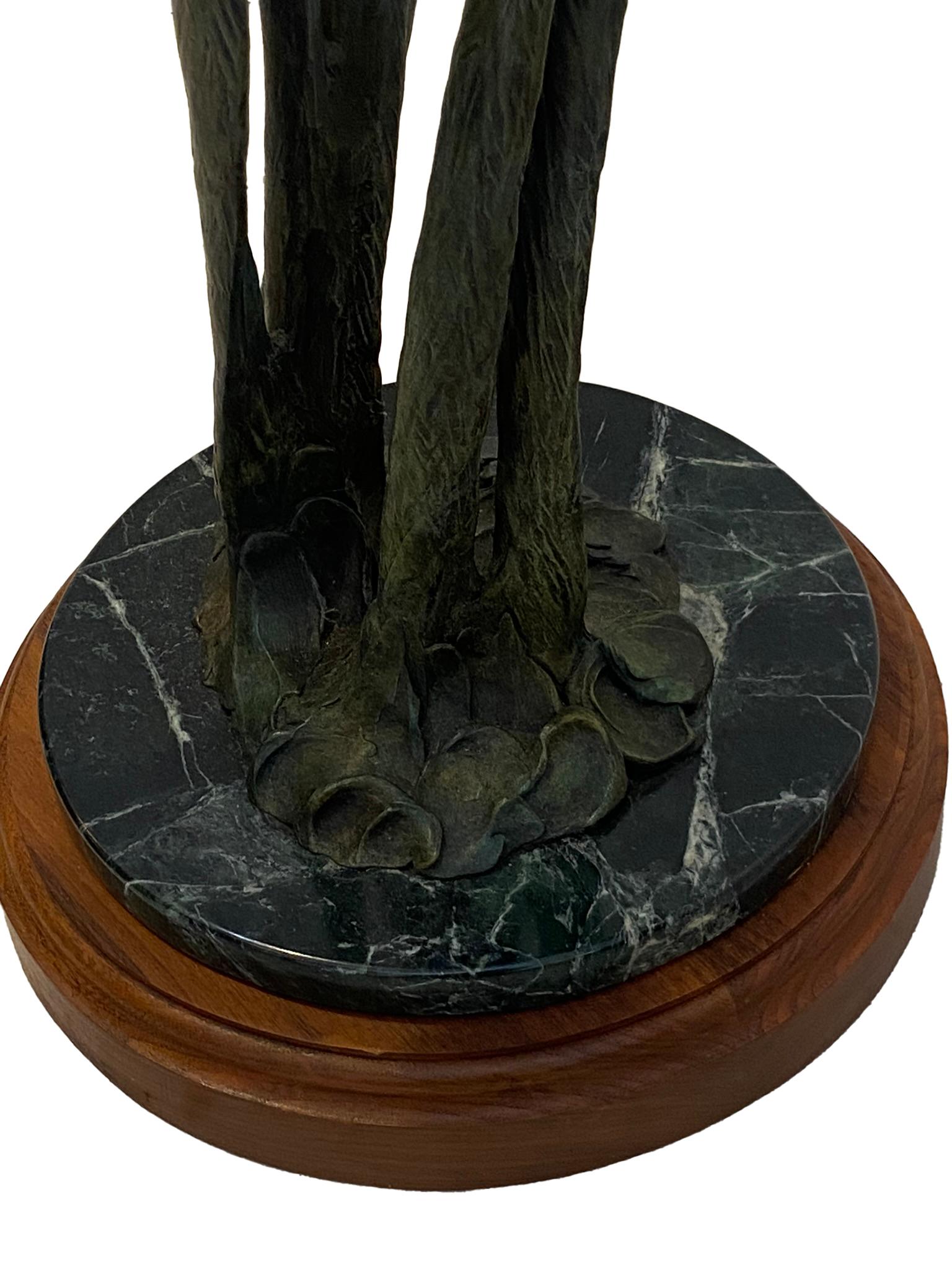 American Geoffrey Smith Life Size Pintail Pair Bronze Sculpture Flying Ducks