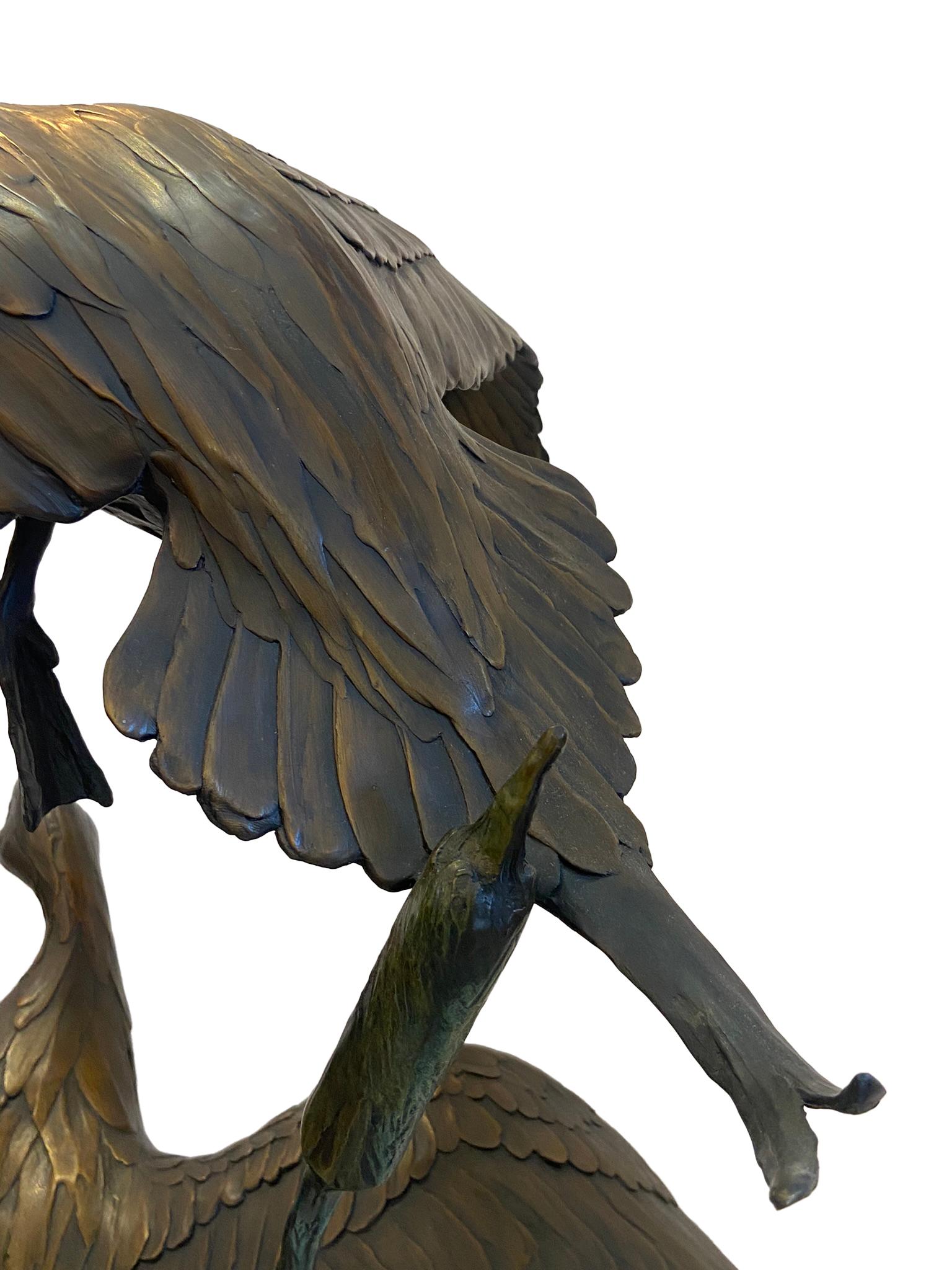 Geoffrey Smith Life Size Pintail Pair Bronze Sculpture Flying Ducks 1
