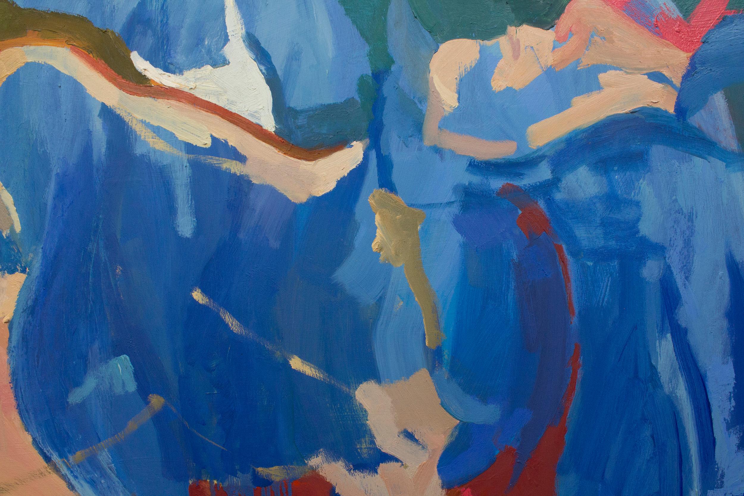 Cerulean Dreams - Blue Figurative Painting by Geoffrey Stein