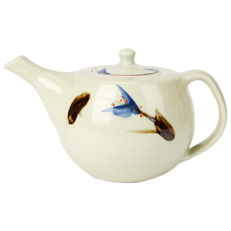 Geoffrey Whiting Porcelain Floral Studio Teapot, 20th Century