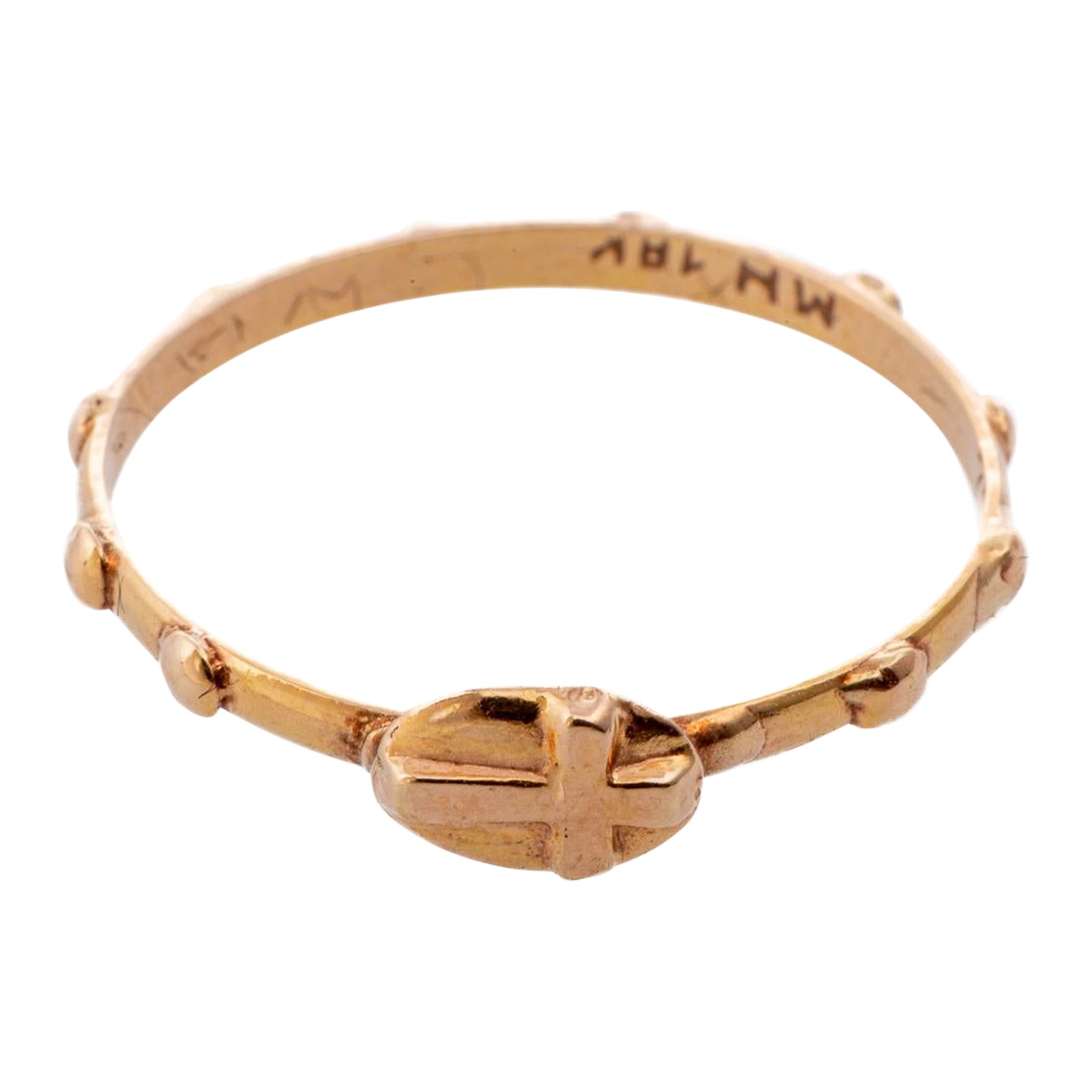 Geogian Rosary Station Ring in 18kt Gold im Angebot