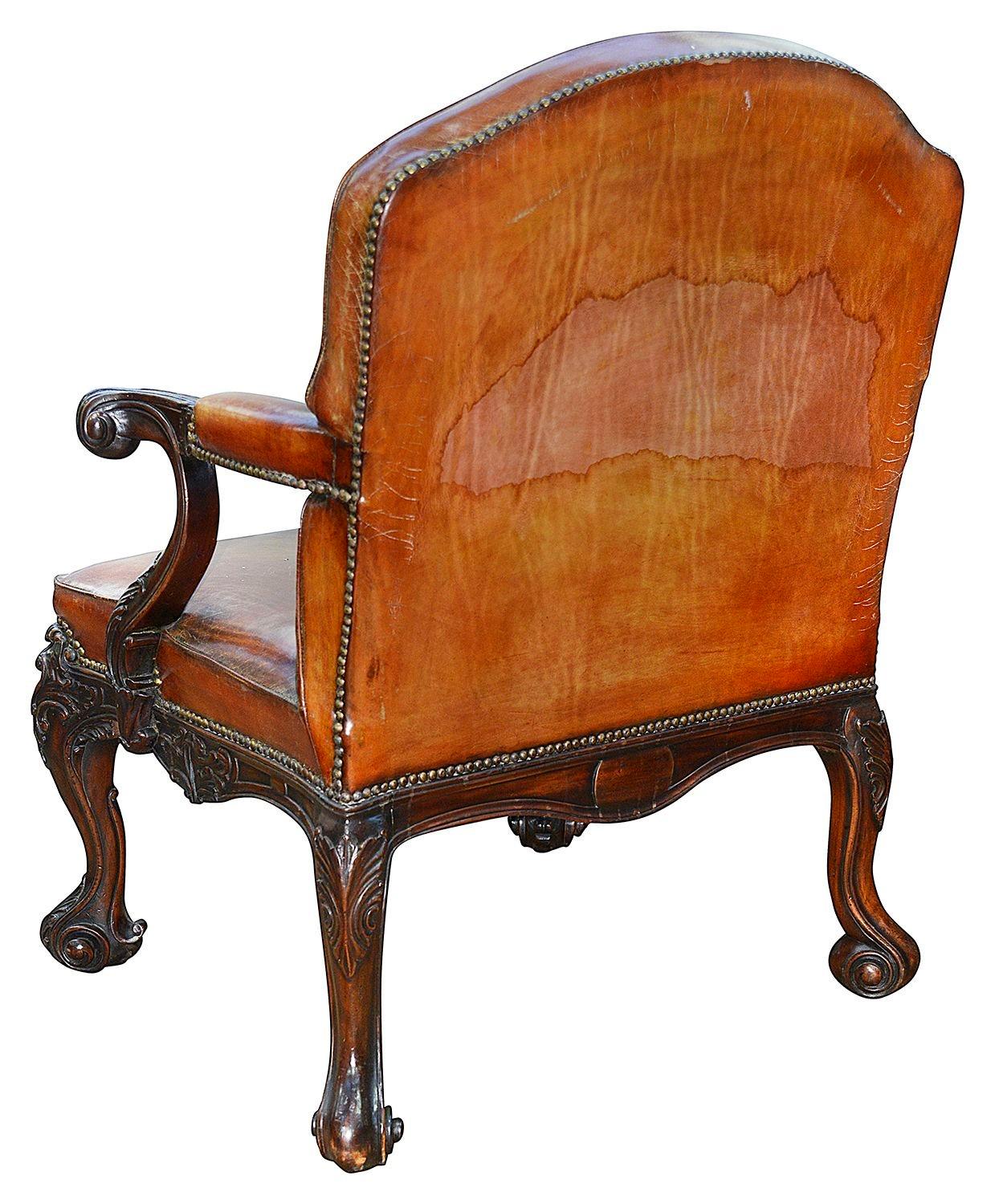 19th Century Geogian Style Mahogany Desk Chair For Sale