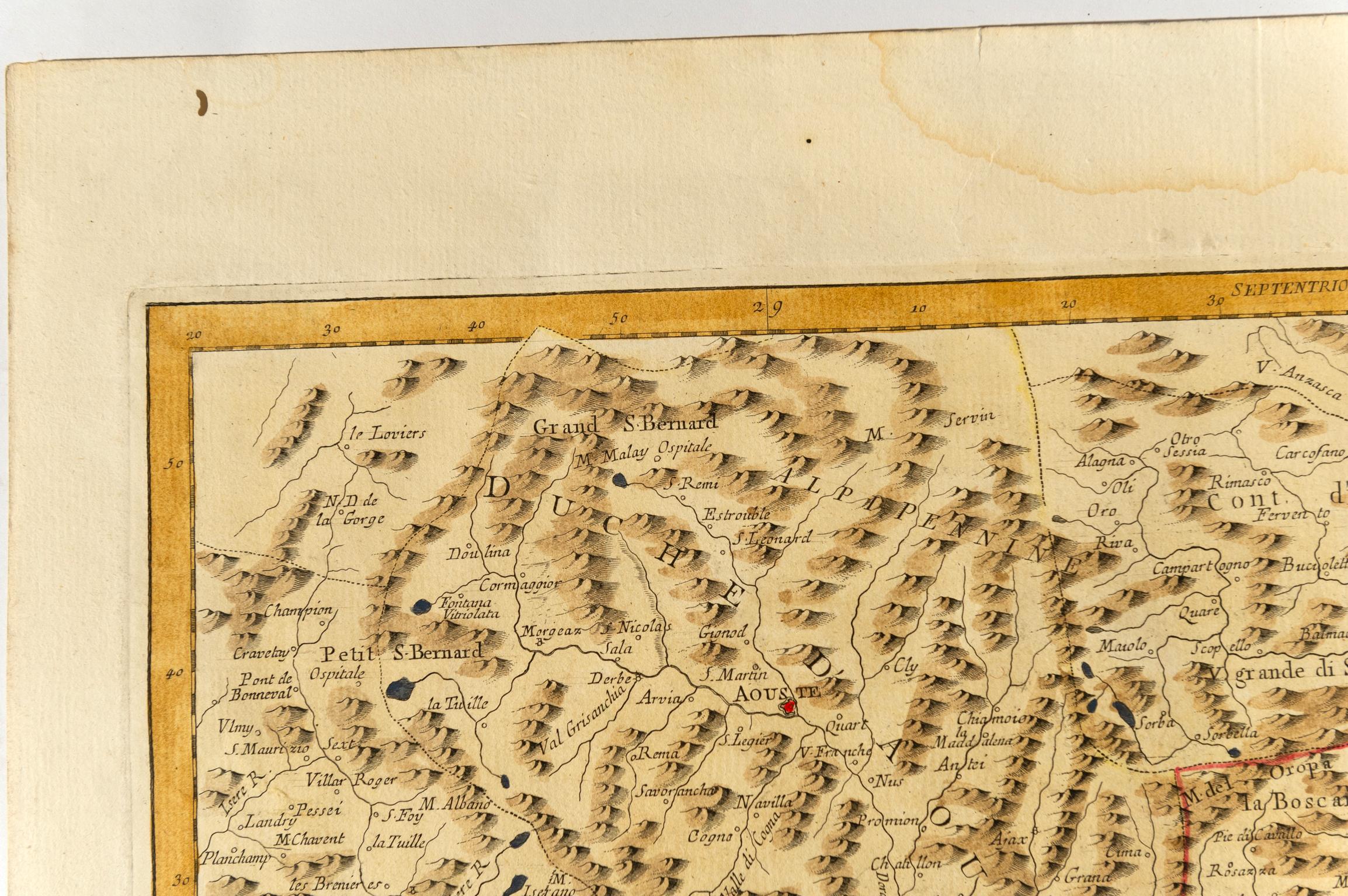 XVIIIe siècle Carte géographique ancienne de la Principalité de Monaco en vente