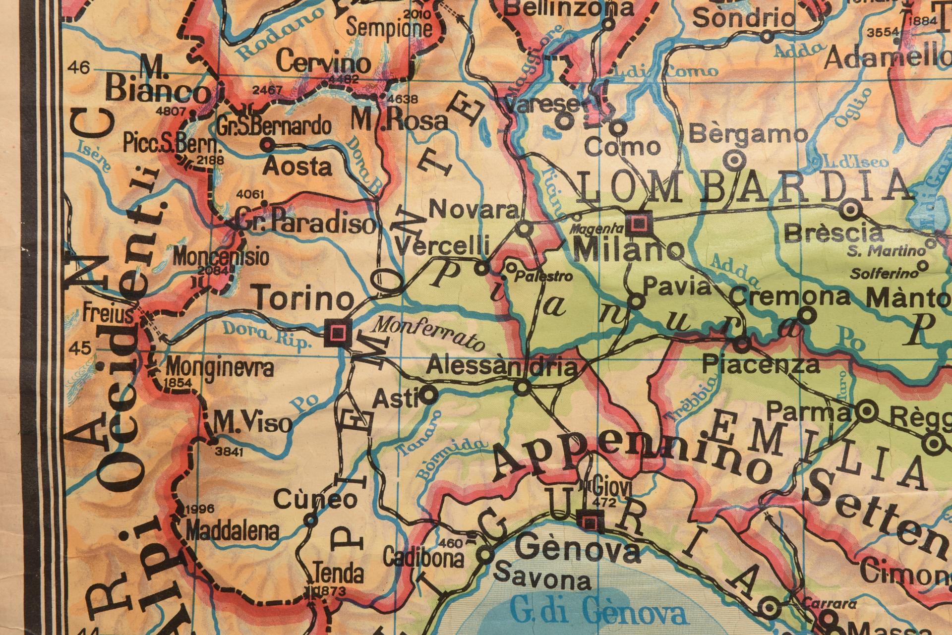 Mappa geografica dell'Italia in vendita 2