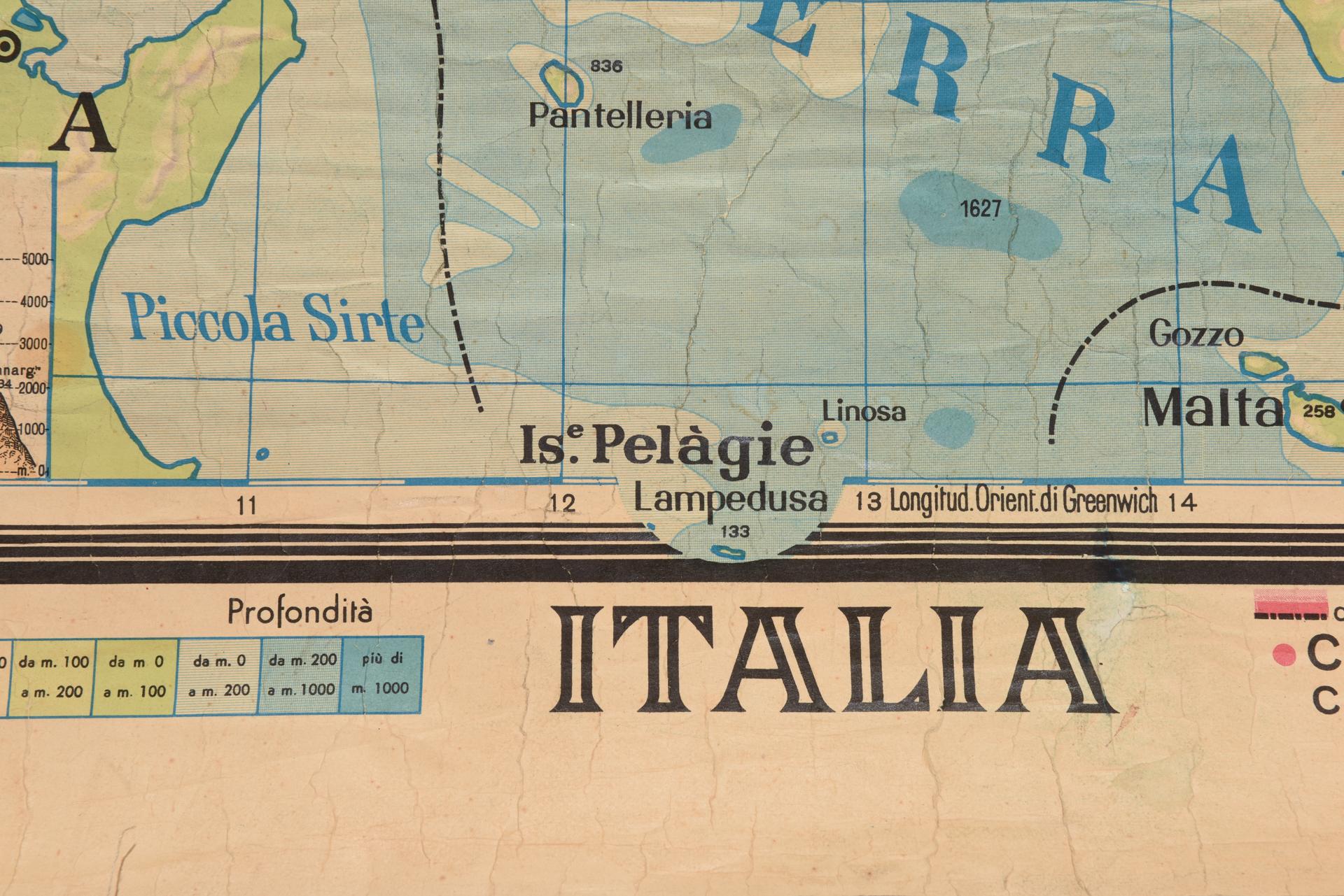 Italiano Mappa geografica dell'Italia in vendita