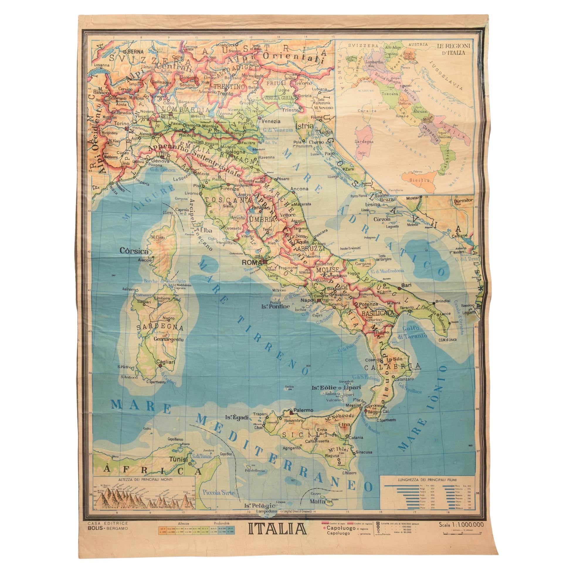 Carte géographique d'Italie