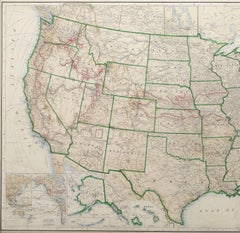 "Geographically Correct Map of the United States" Vintage Map, circa 1940