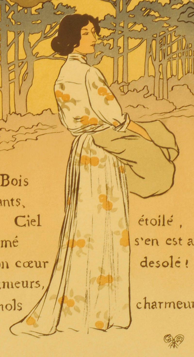 Bois Frissonnants, Ciel Etoile - Art Nouveau Print by Geogres Auriol