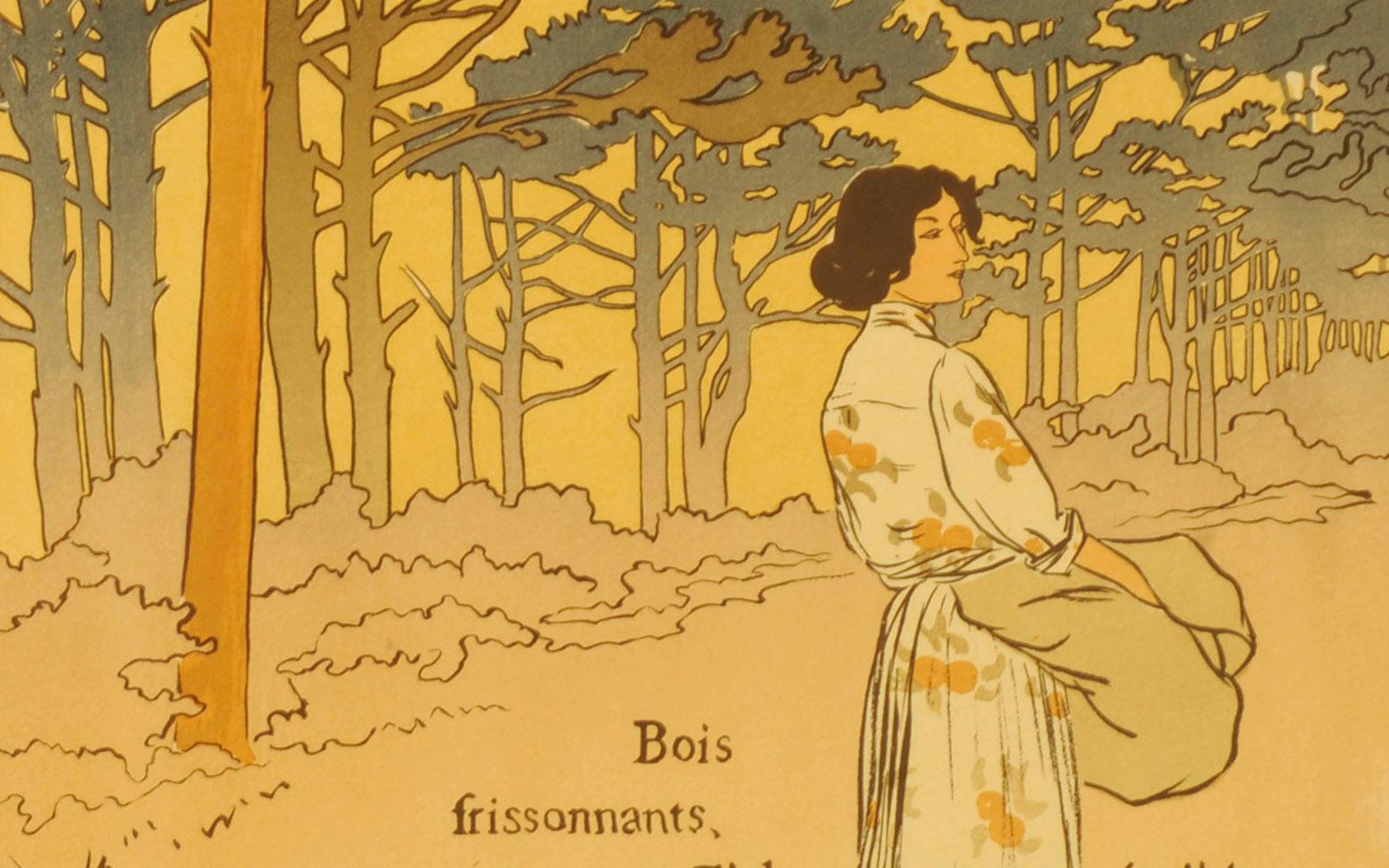 Bois Frissonnants, Ciel Etoile
Color lithograph, 1893
Signed in pencil lower right
Edition: 100 (90/100)
Published by Andre Marty in L'Estampe Originale, Paris, with their embossed stamp lower left corner.
Collector's marks verso: ESC and Sealyham
