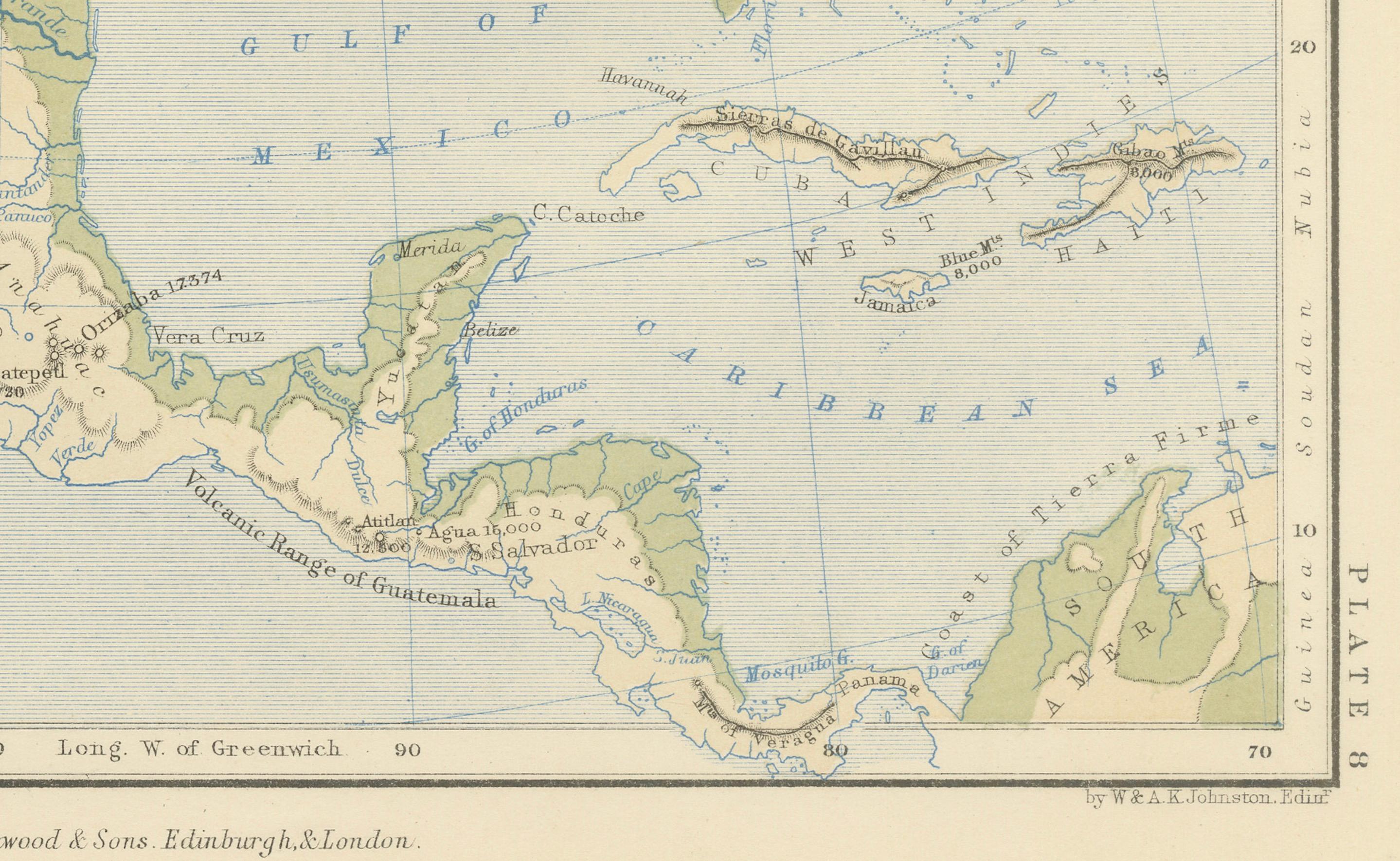 19th Century Geological Map of North America by A.K. Johnston – Mountains and Valleys 1852 For Sale