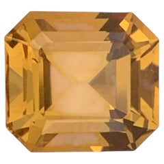 Geological Marvel Orange Citrine 4.10 Carats Emerald Cut Natural Brazilian Gem