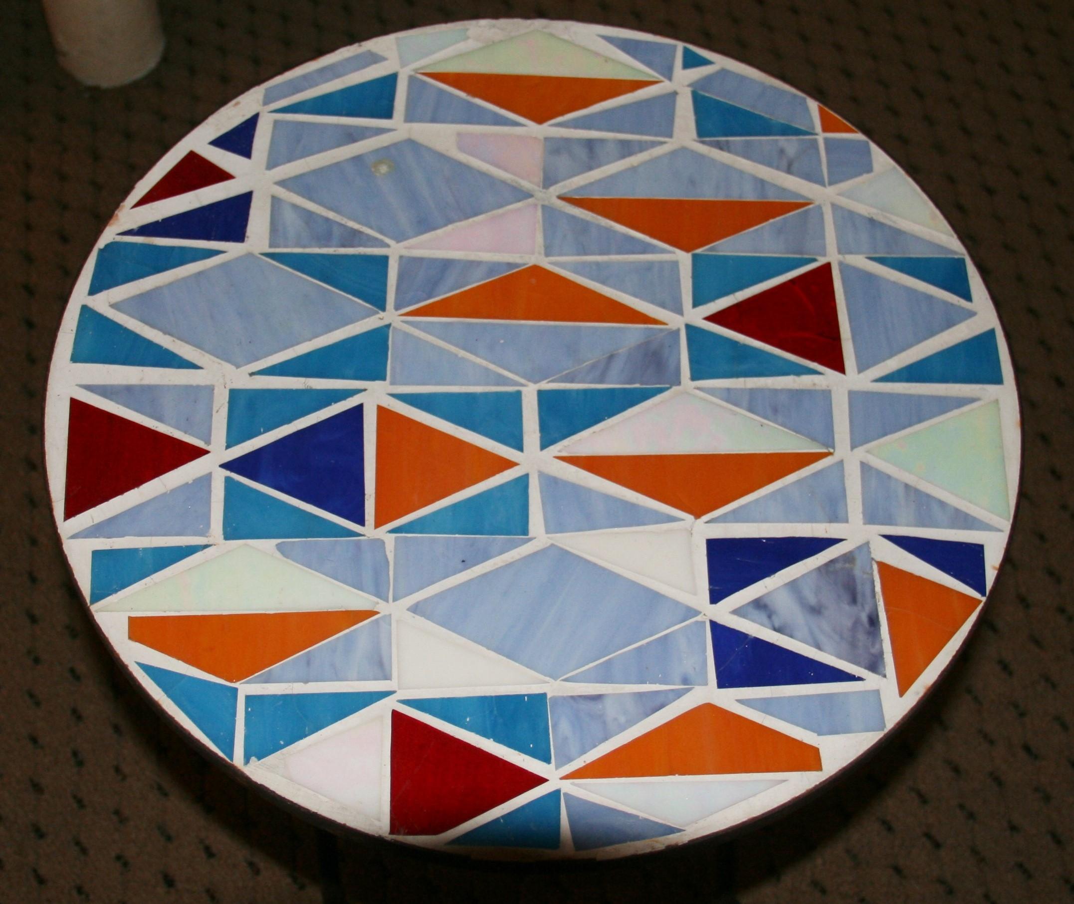 Geometic Multicolored Ceramic Folding Table For Sale 1