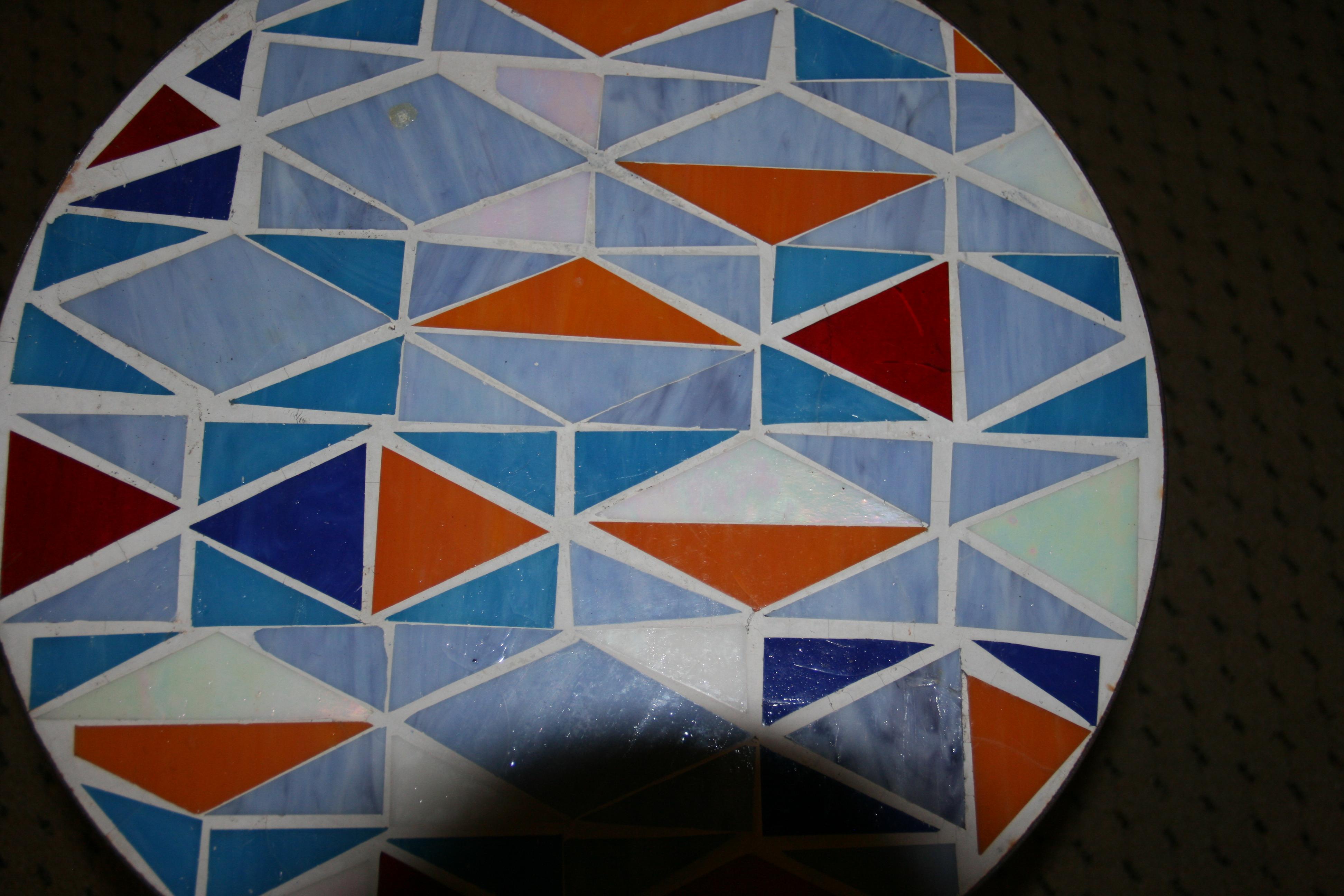 Geometic Multicolored Ceramic Folding Table For Sale 3