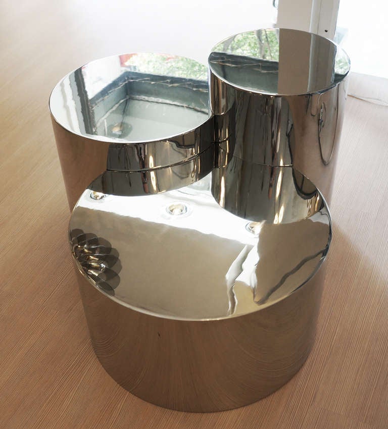 Modern Geometria Cerchi #3 Coffee Table by form A-Polished Steel Version