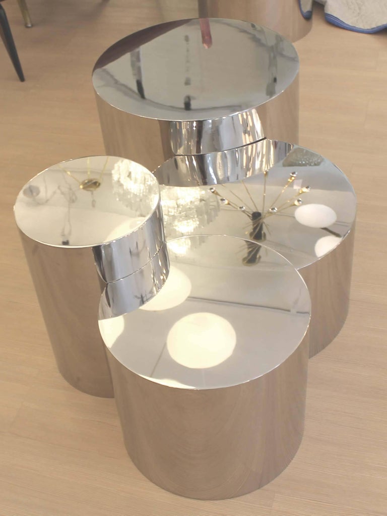 Geometria: Cerchi #4 Coffee Table by form A-Polished Steel Version In New Condition For Sale In New York, NY