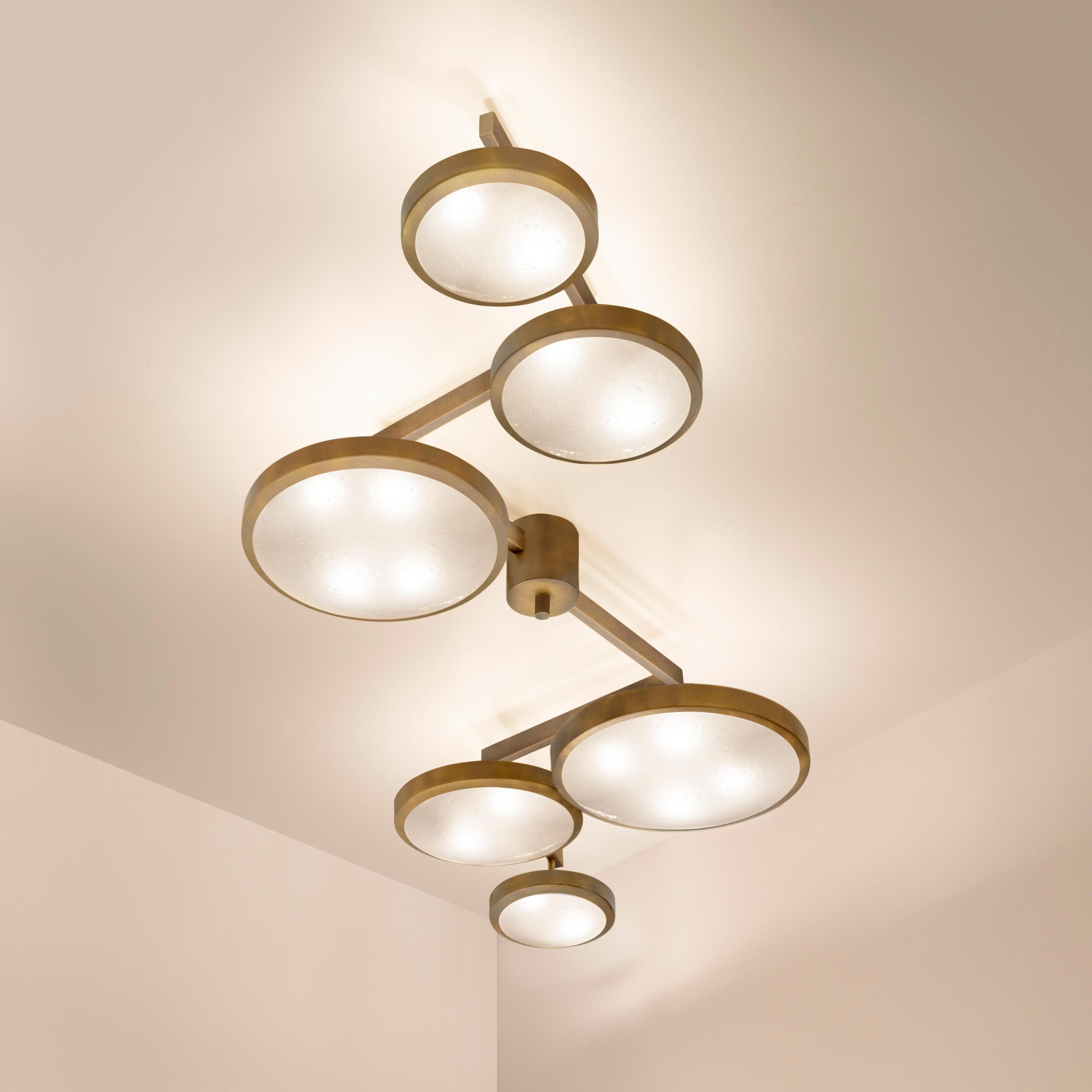 Geometria Sospesa Ceiling Light by Gaspare Asaro - Polished Brass For Sale 9