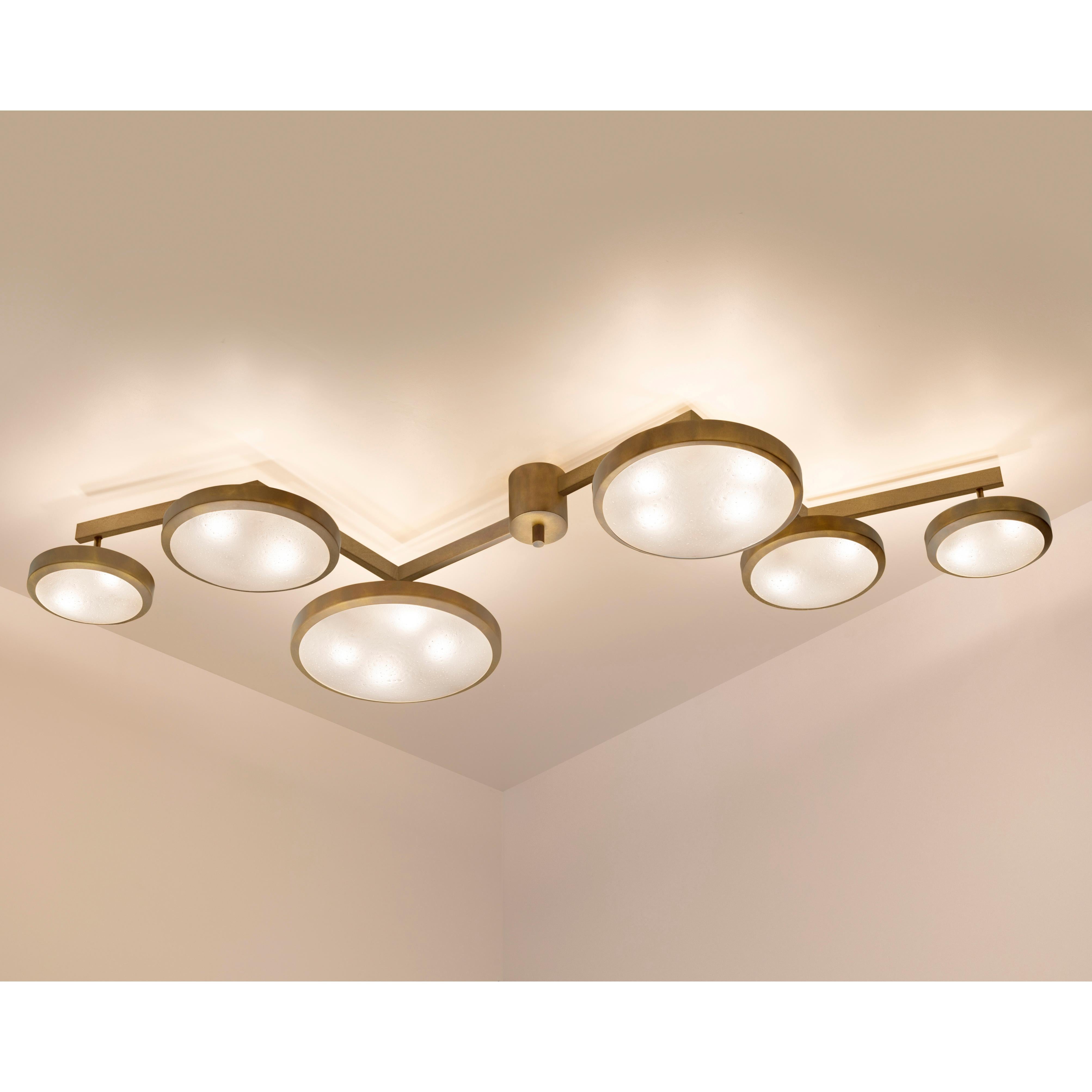 Contemporary Geometria Sospesa Ceiling Light by Gaspare Asaro-Polished Brass Finish For Sale