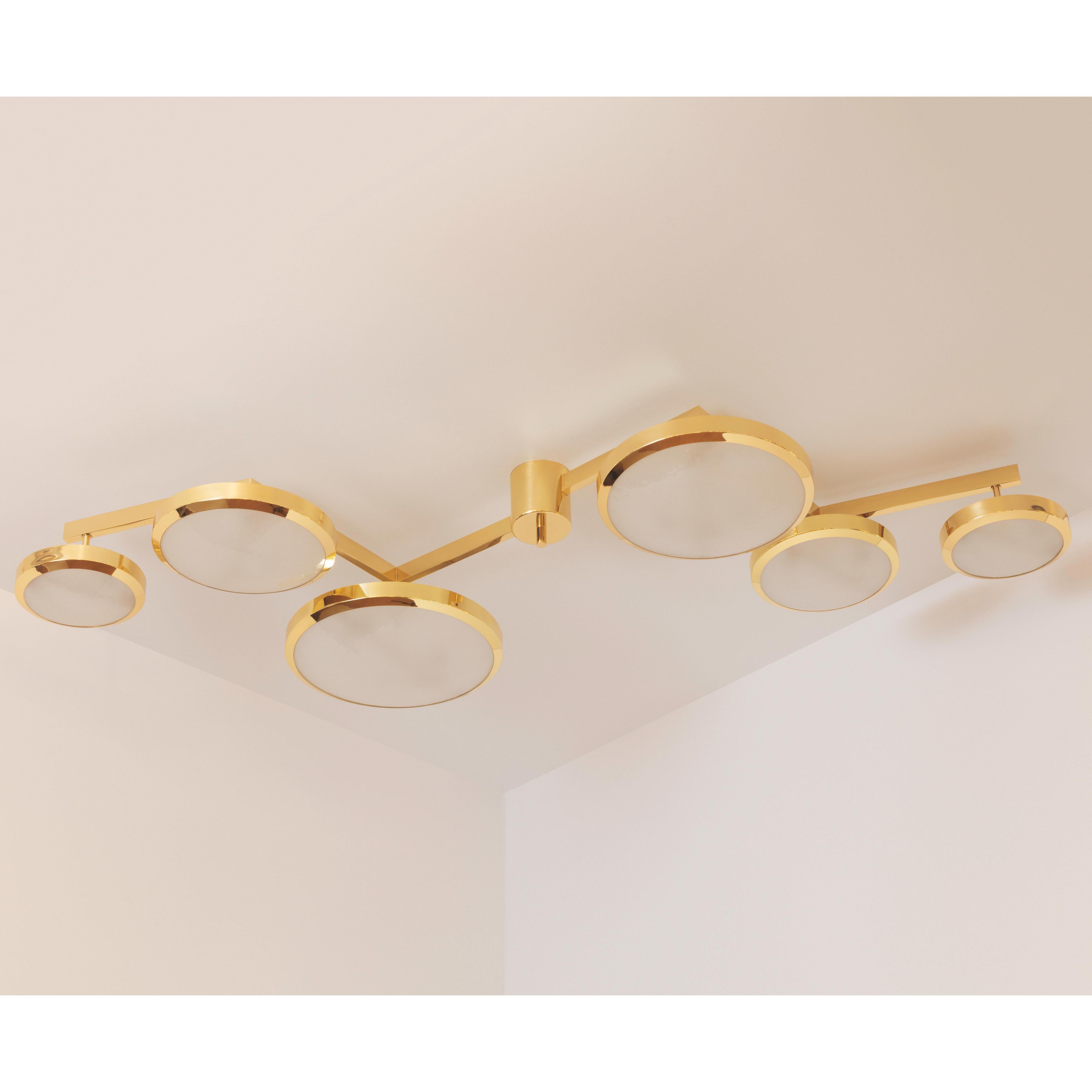 Contemporary Geometria Sospesa Ceiling Light by Gaspare Asaro - Polished Brass For Sale