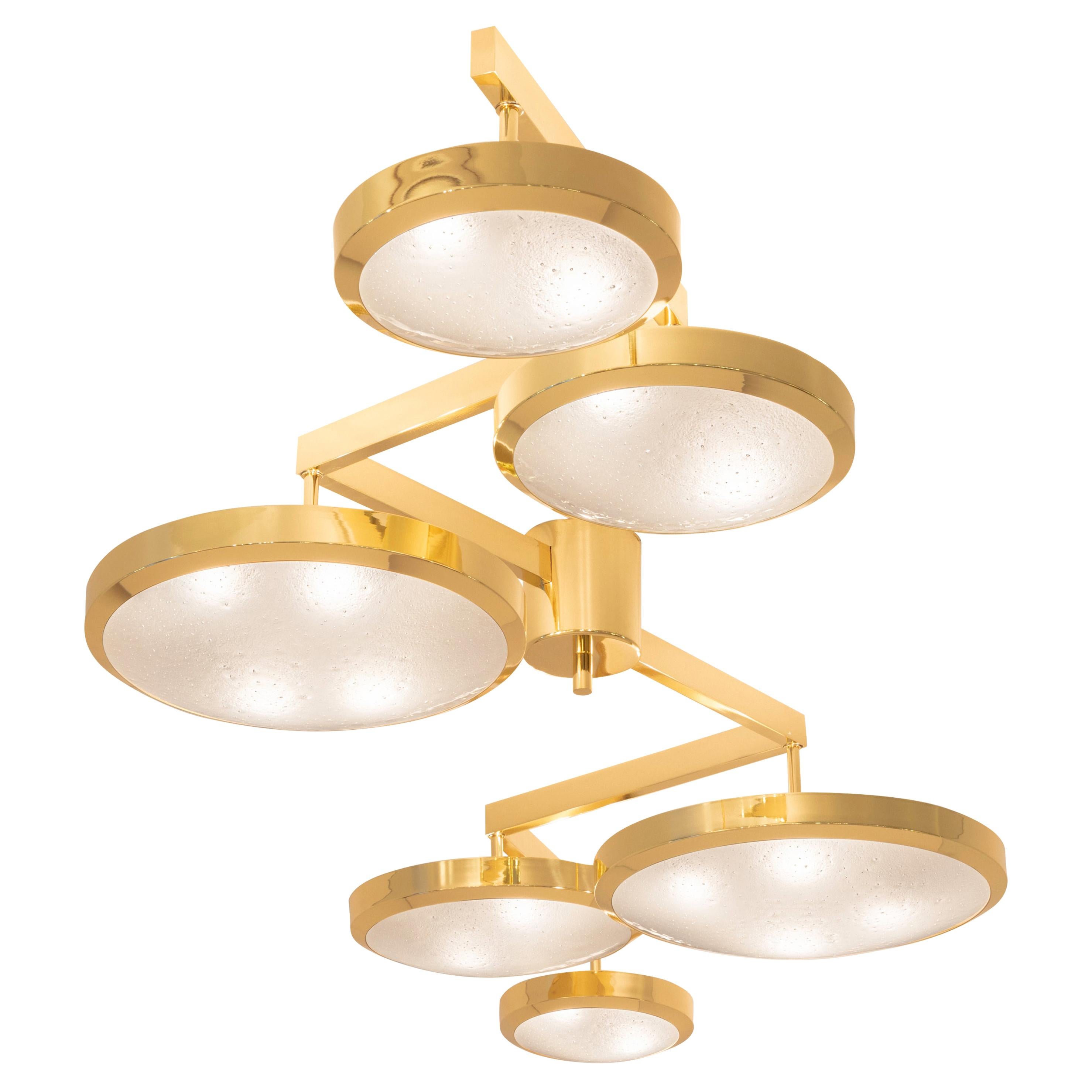 Geometria Sospesa Ceiling Light by Gaspare Asaro - Polished Brass For Sale
