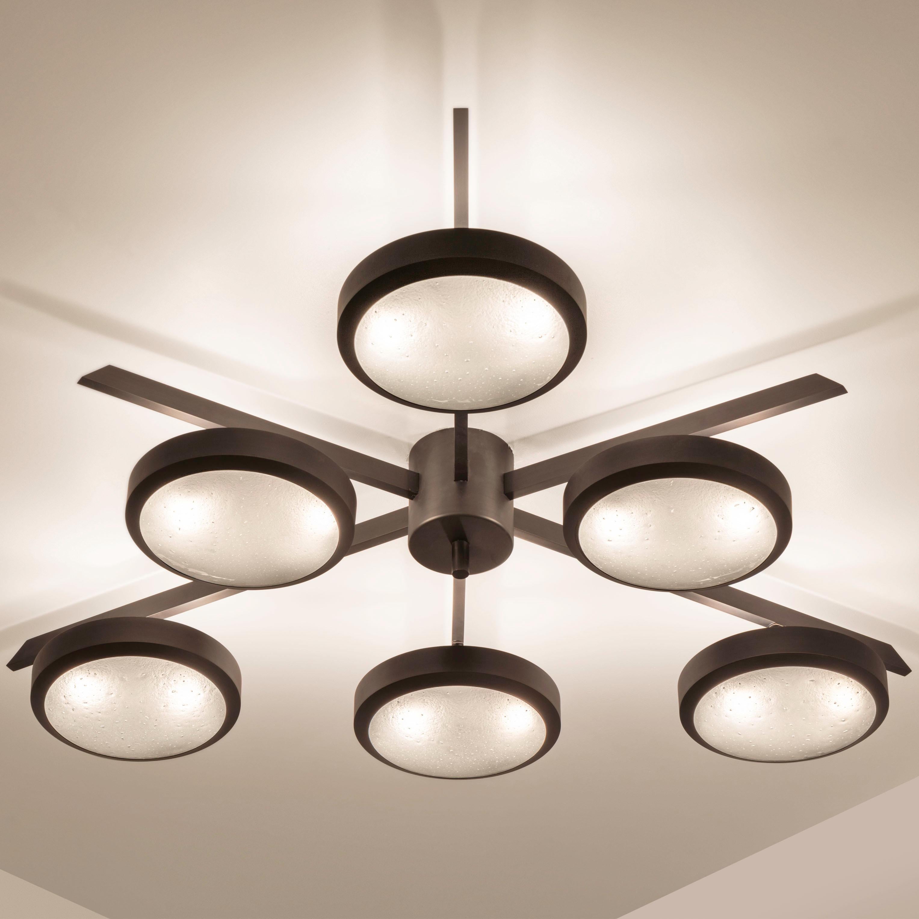 Moderne Sei Ceiling Light by Gaspare Asaro - Finition en bronze noir en vente