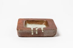 Geometric 20th Century Brown and White Cup or Plate by Barbara Delfosse La Borne