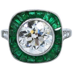 45 carat diamond ring Geometric 3.45 Carat Diamond and Emerald Ring