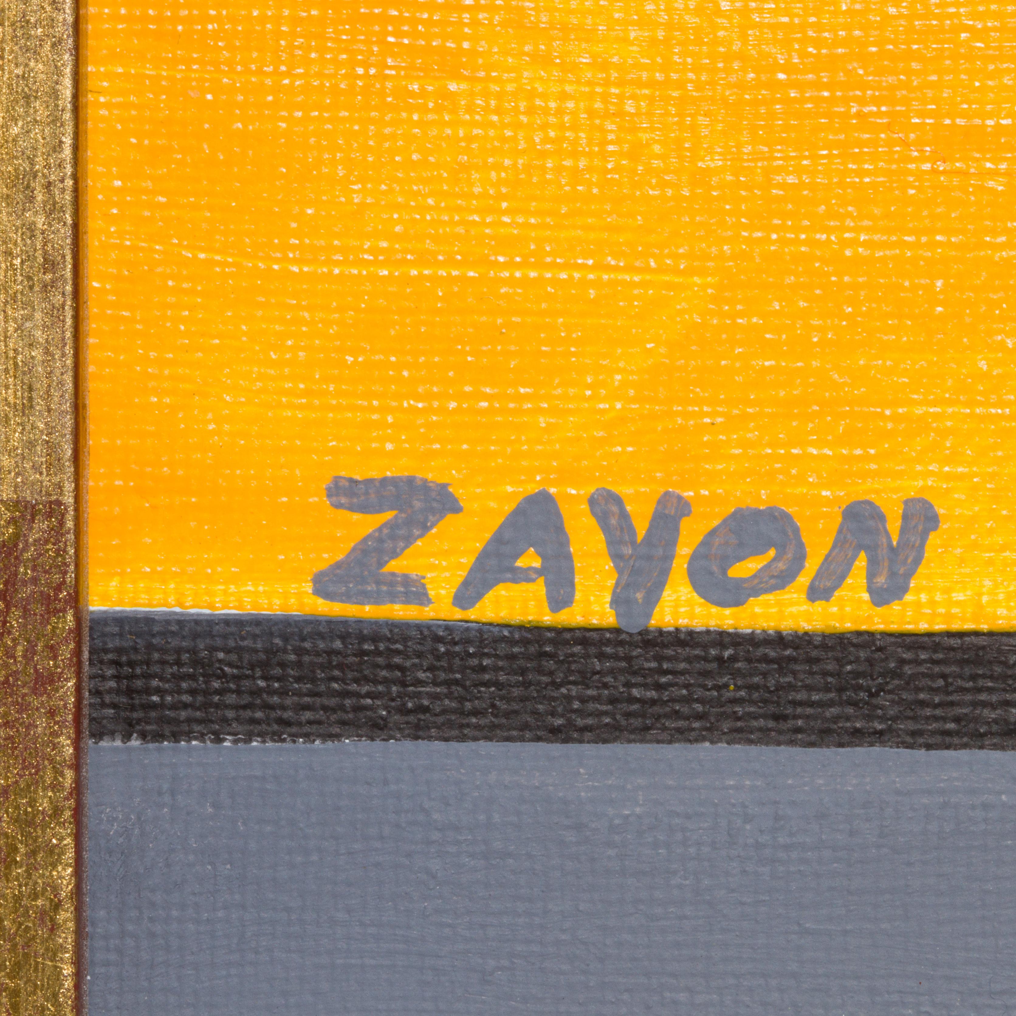 North American Geometric Abstract Oil on Board by Seymour Zayon For Sale