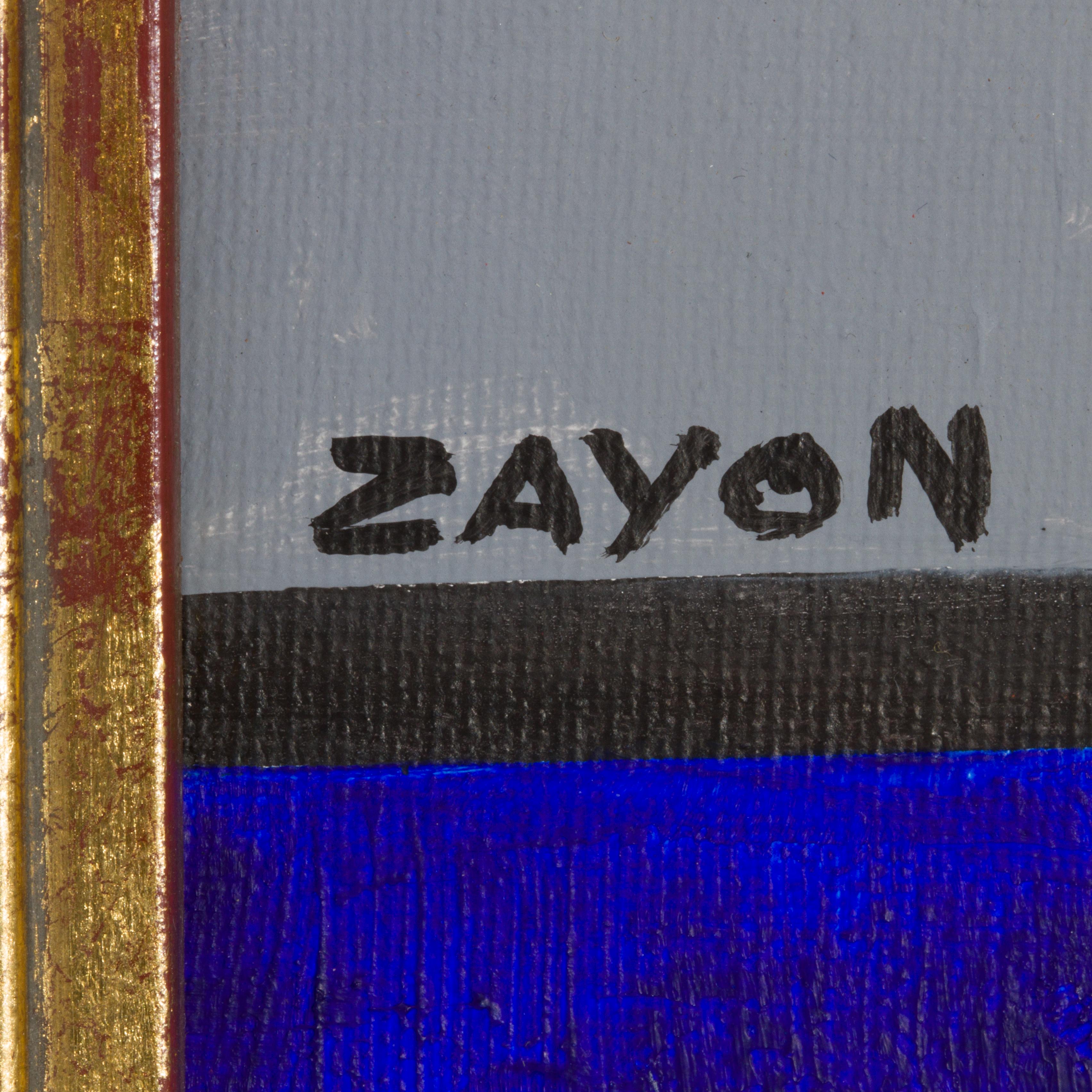 Geometrisches abstraktes Ölgemälde auf Karton von Seymour Zayon (Nordamerikanisch) im Angebot