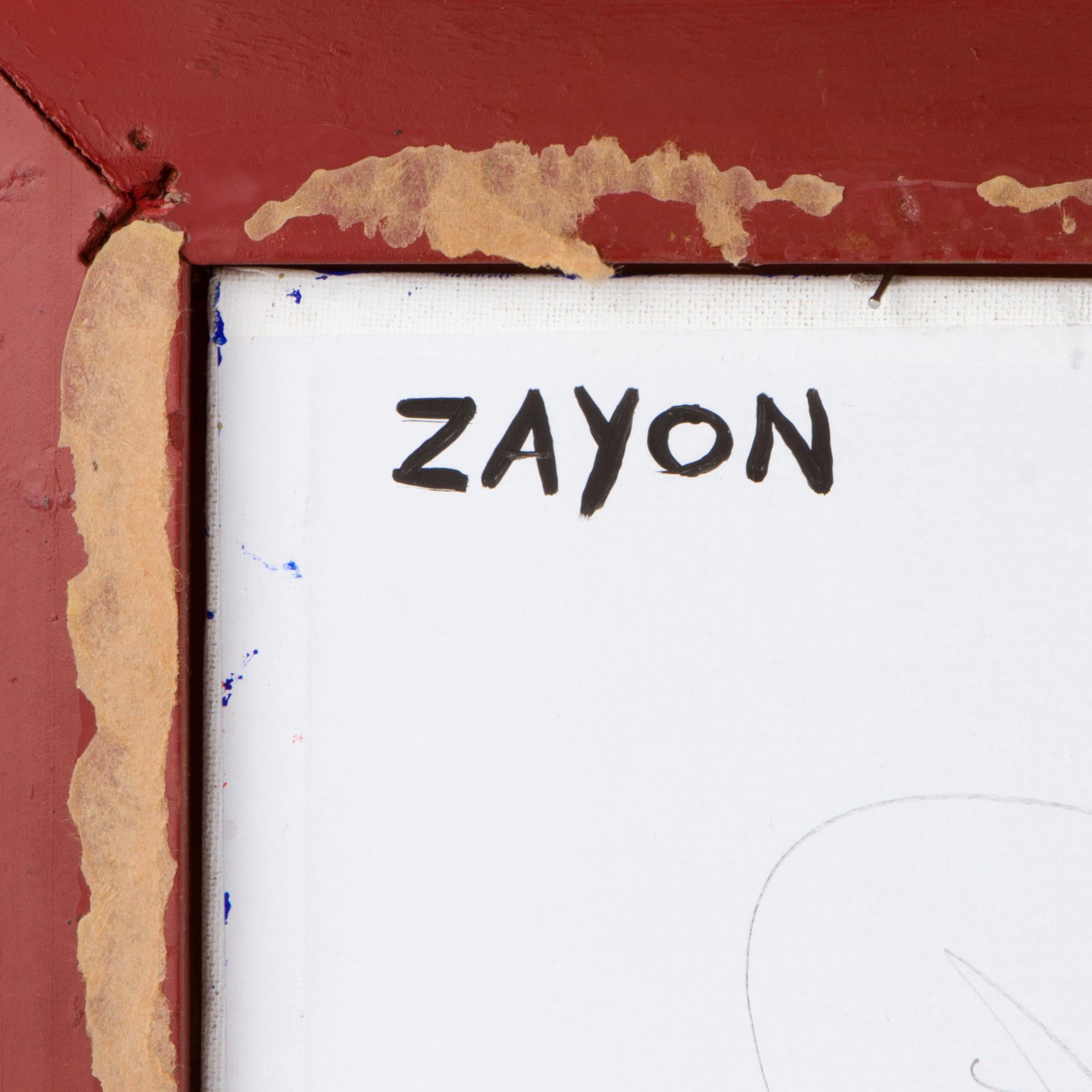 Geometrisches abstraktes Ölgemälde auf Karton von Seymour Zayon im Zustand „Gut“ im Angebot in Pasadena, CA