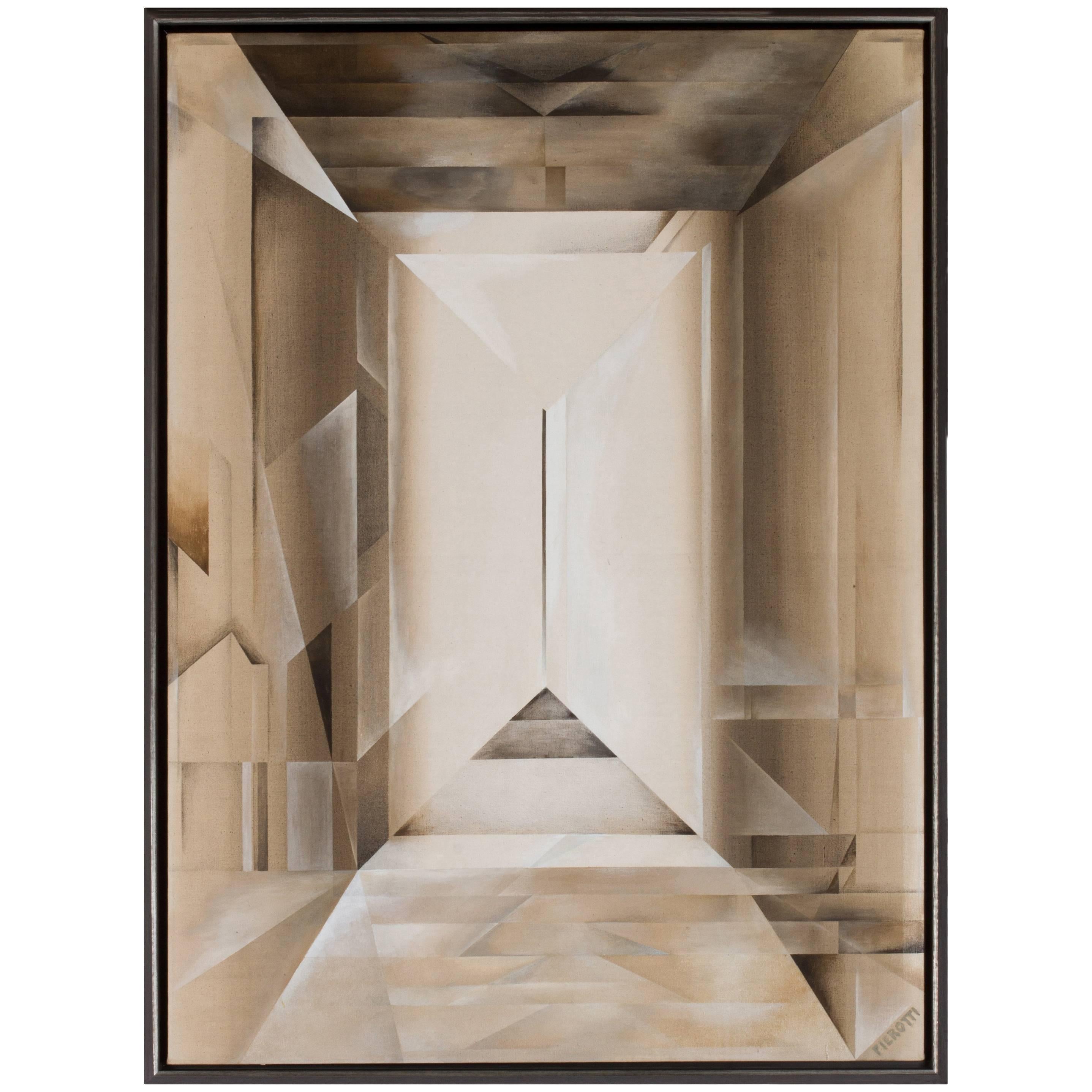 Pintura abstracta geométrica de Pierotti en venta