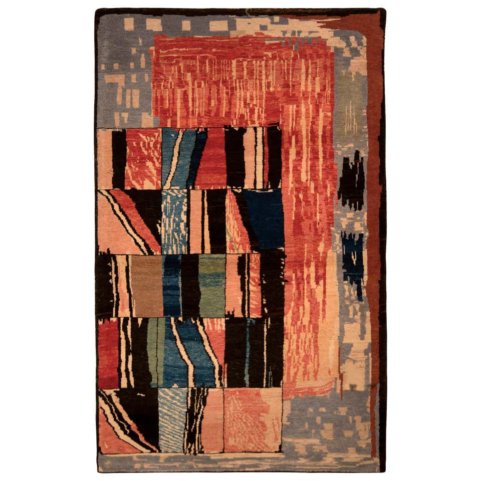 Abstract Design Red Rug For Sale at 1stDibs