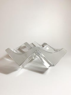 Geometric Abstract Sculpture in Transparent Crystal by Daum from the, 70s
