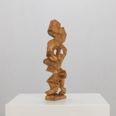 Geometrische abstrakte Holzskulptur von J. Limperg, Niederlande, 1956