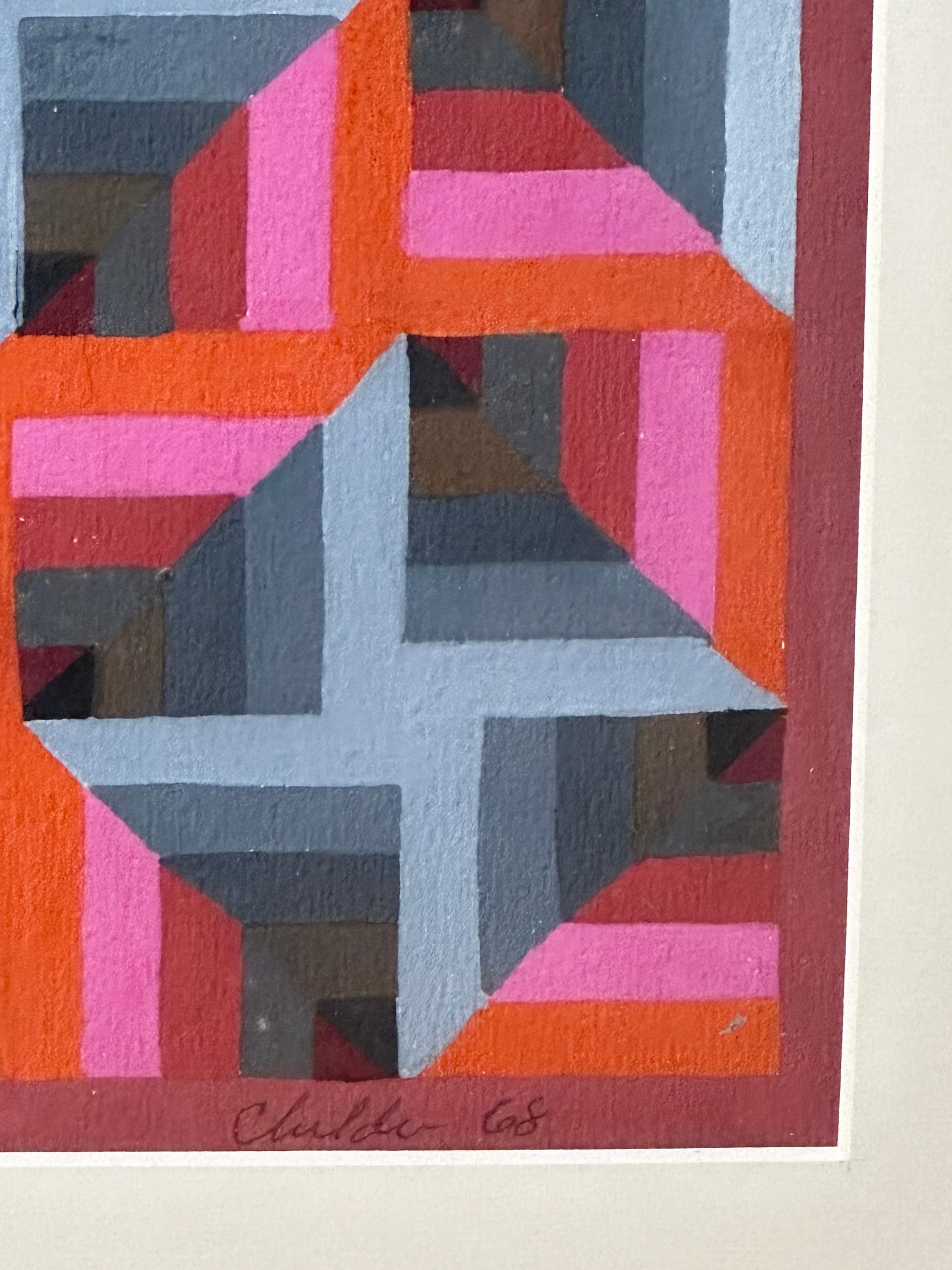 American Geometric Abstraction Acrylic Painting by Ron Childers #1