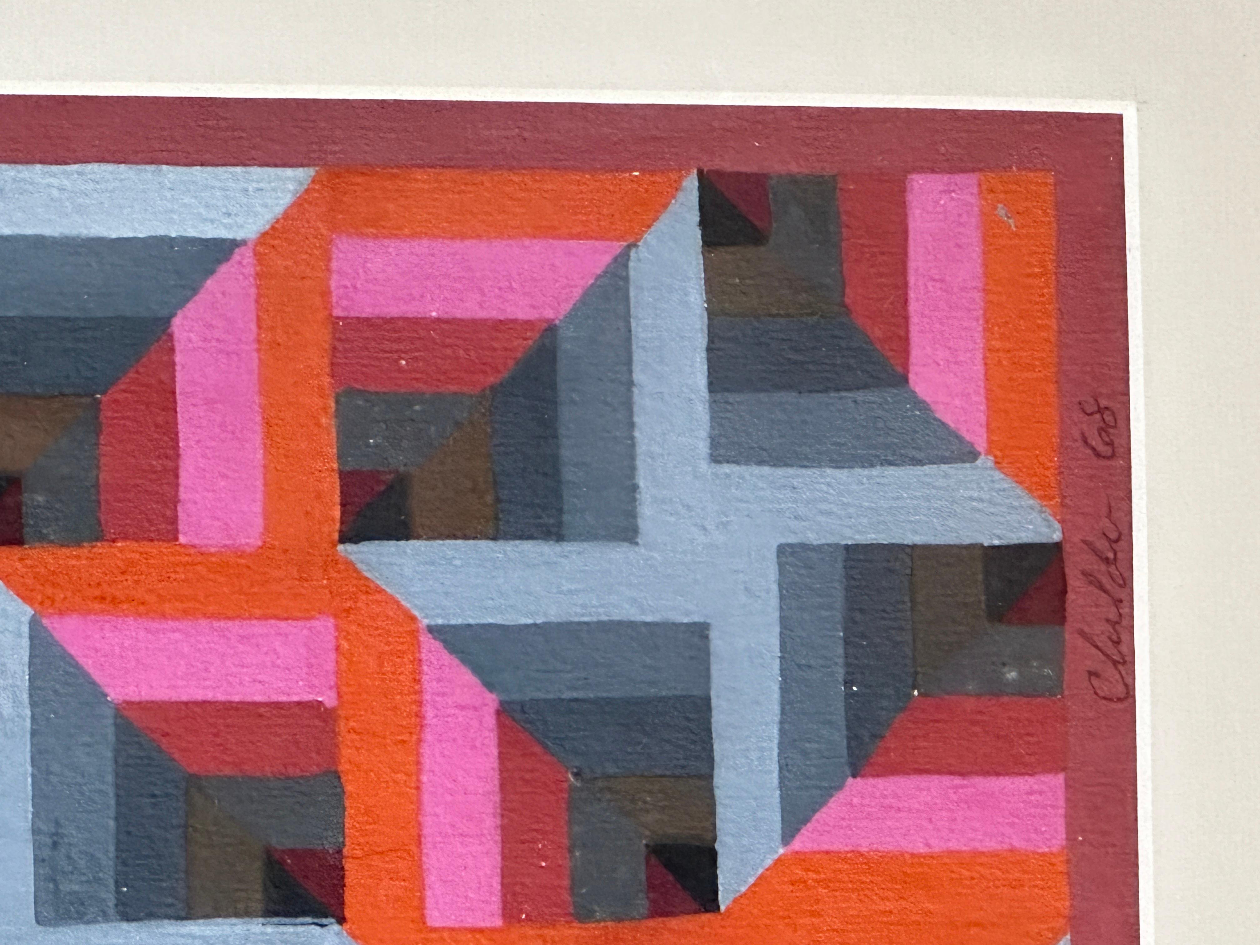 Painted Geometric Abstraction Acrylic Painting by Ron Childers #1