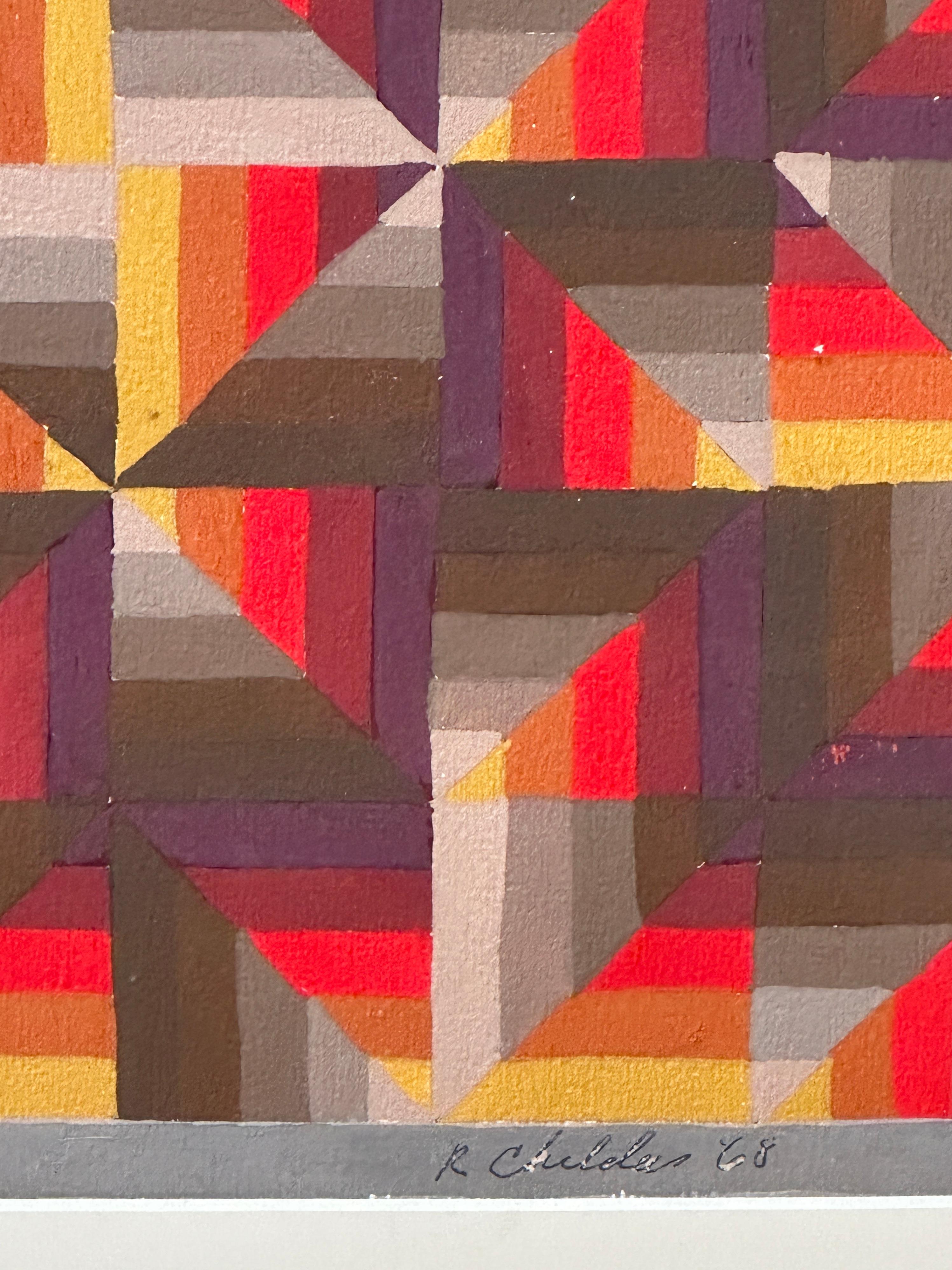 Modern Geometric Abstraction Acrylic Painting by Ron Childers #2