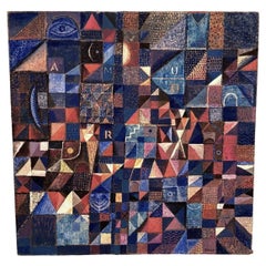 Geometrische Abstraktion Bulgarian Mixed Media Malerei auf Leinwand