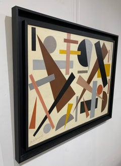 Geometric Abstraction Oil on Canvas by Armilde Dupont, Belgium, 1970s