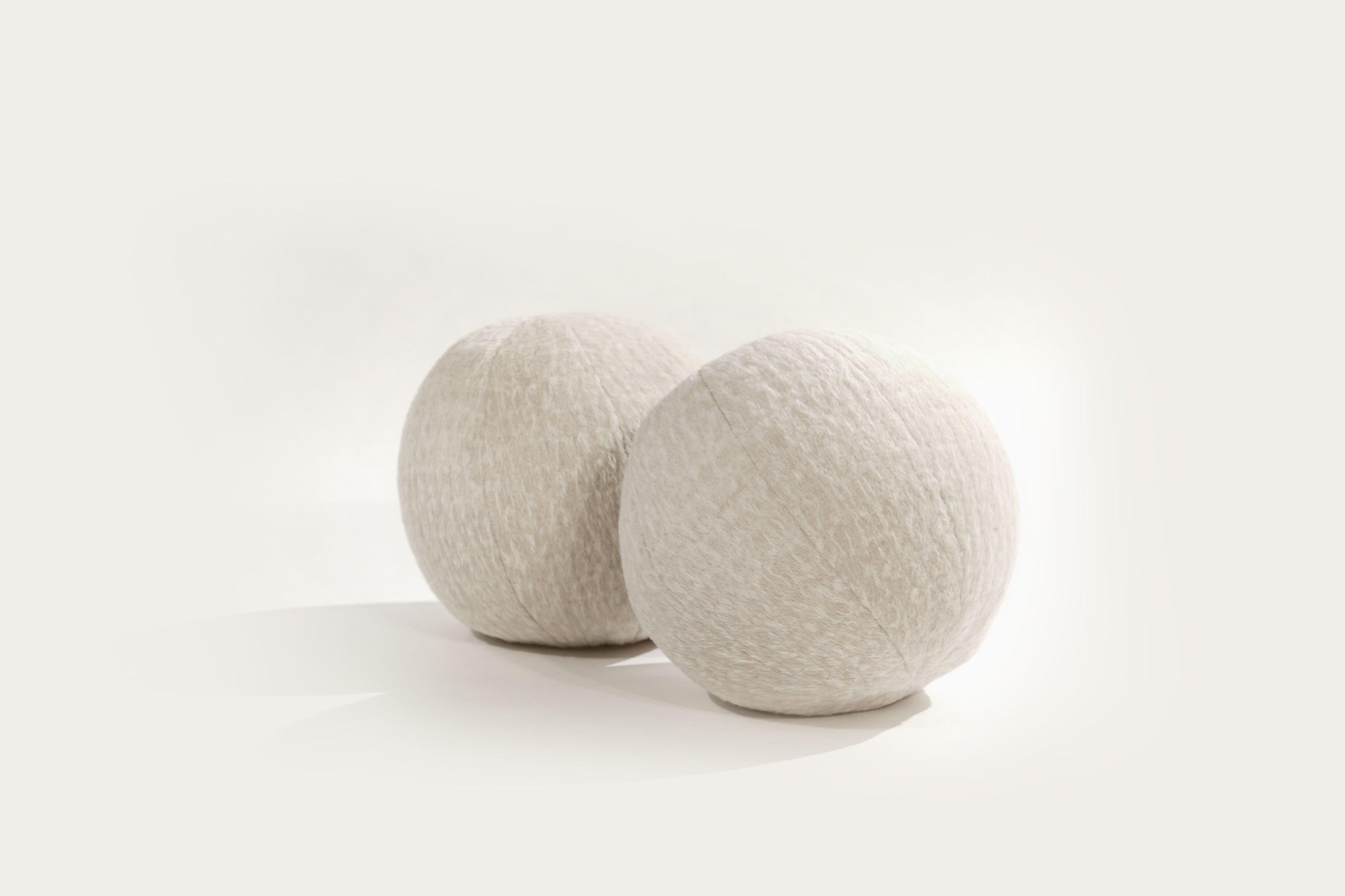 Orb Accent Pillow in Beige Alpaca by Holly Hunt 2